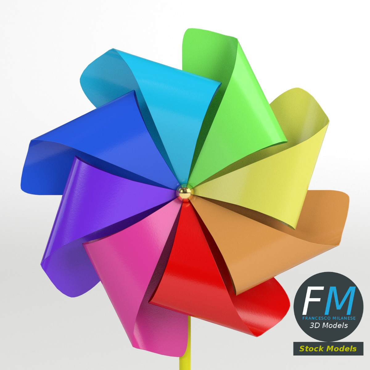 3D-Modell - Buntes Windrad - 03