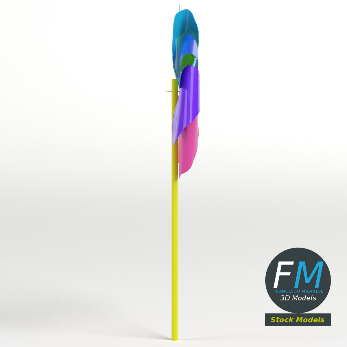 3D-Modell - Buntes Windrad - 04