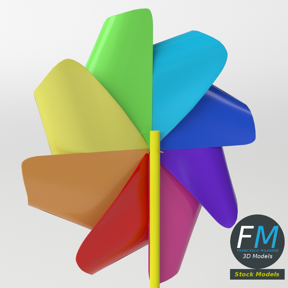 3D-Modell - Buntes Windrad - 05