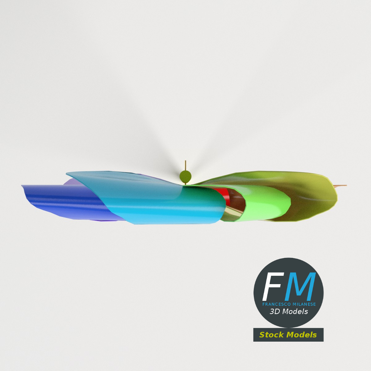 3D-Modell - Buntes Windrad - 06