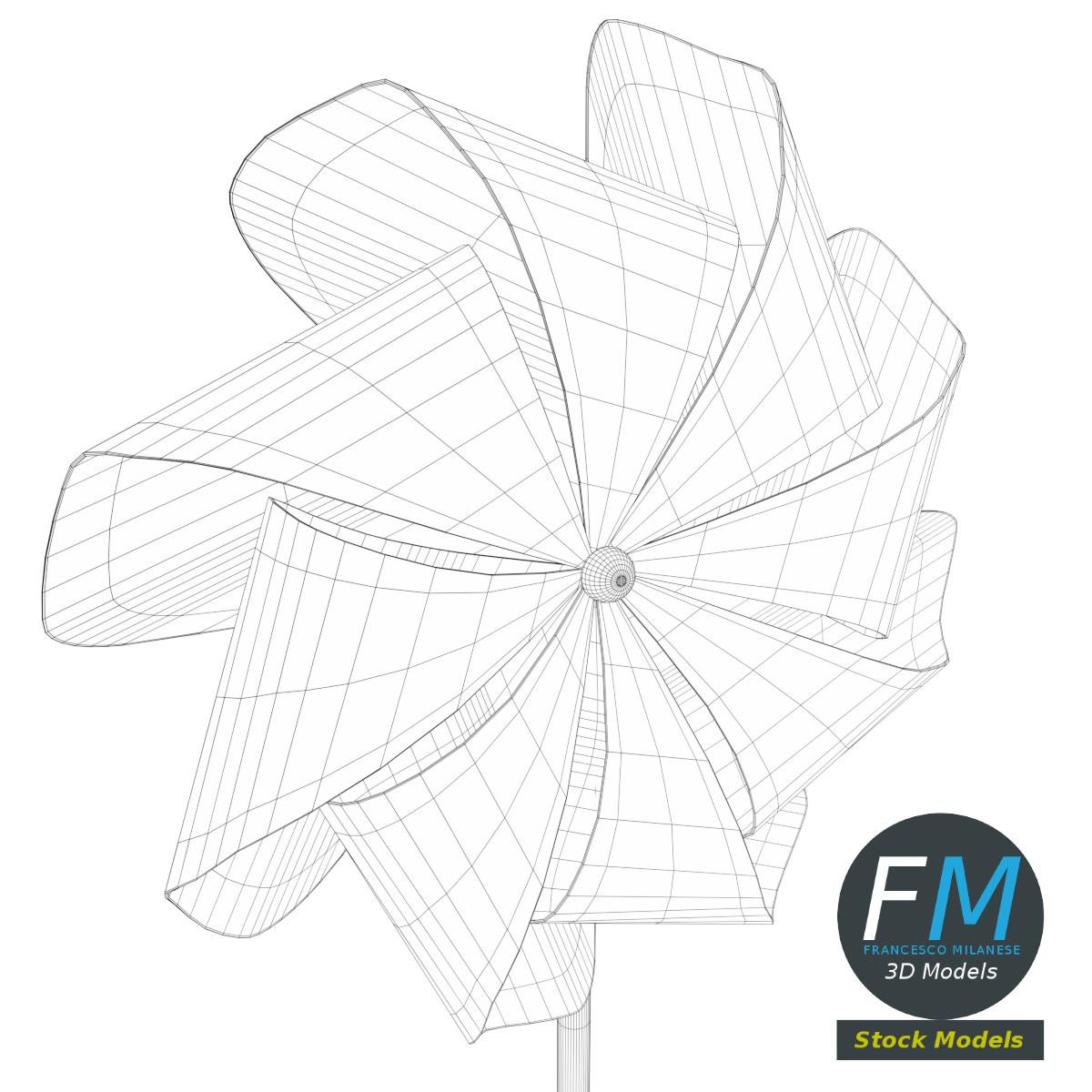 3D-Modell - Buntes Windrad - 07