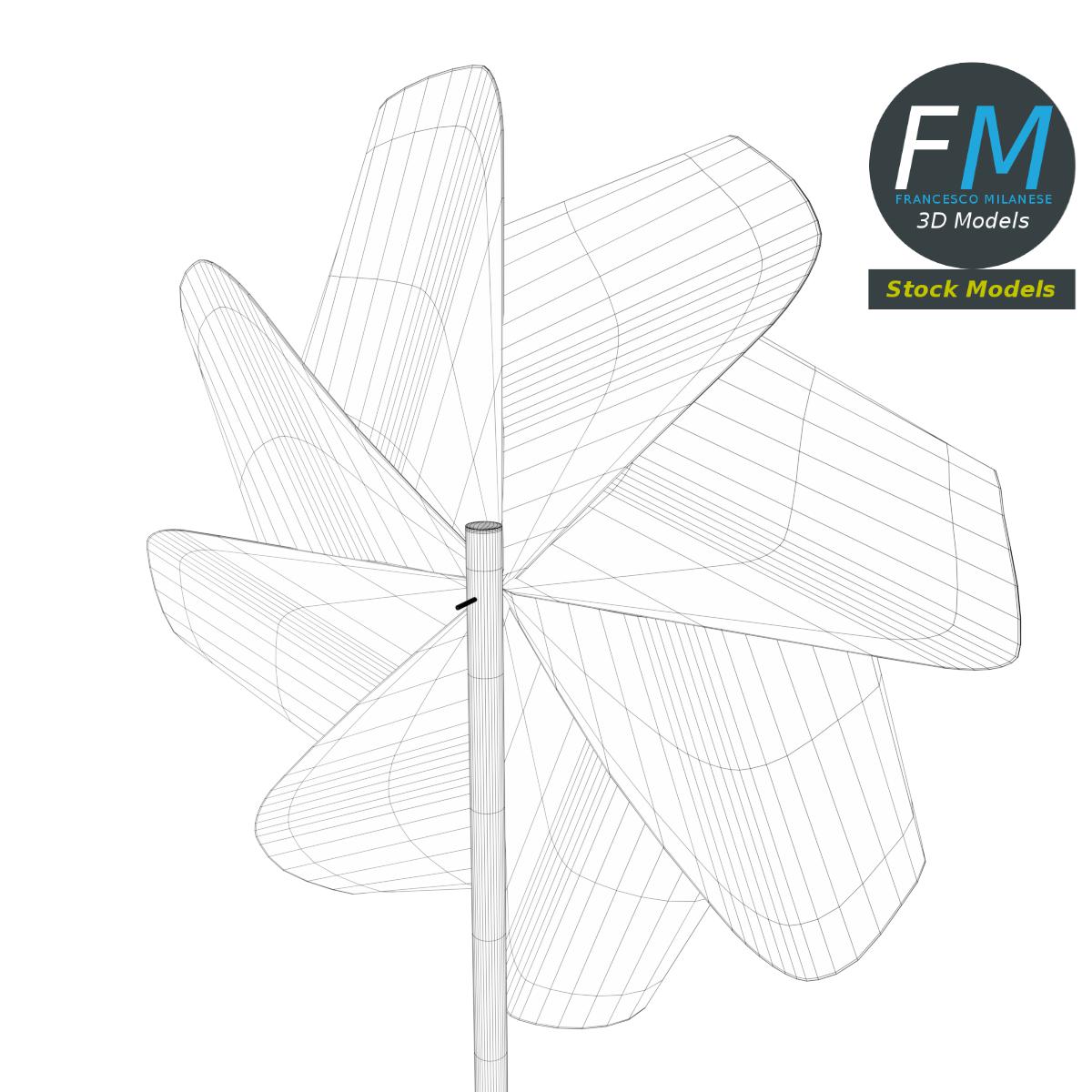 3D-Modell - Buntes Windrad - 08