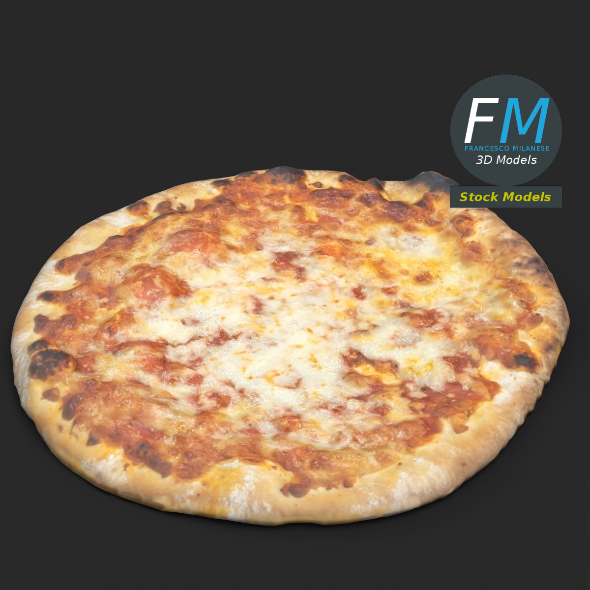 3D-Modell - Käsepizza - 01