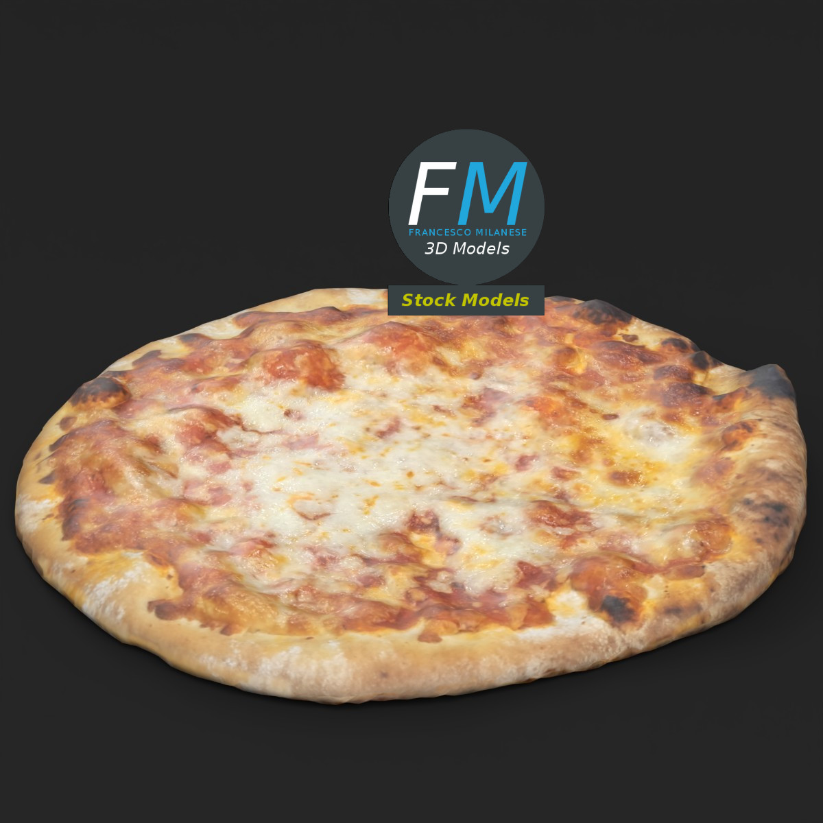 3D-Modell - Käsepizza - 02