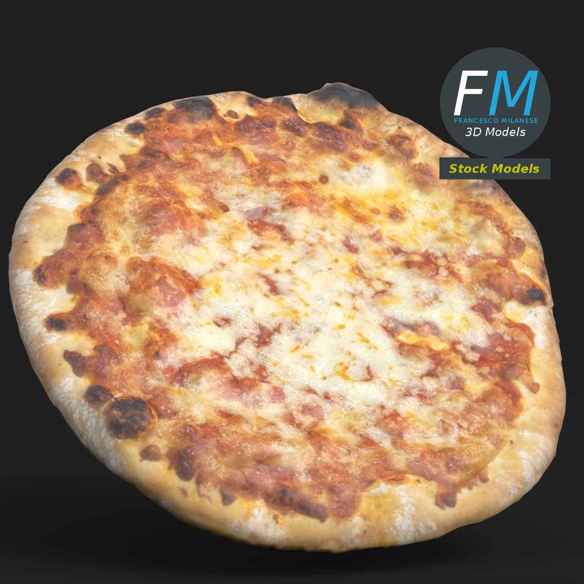 3D-Modell - Käsepizza - 03