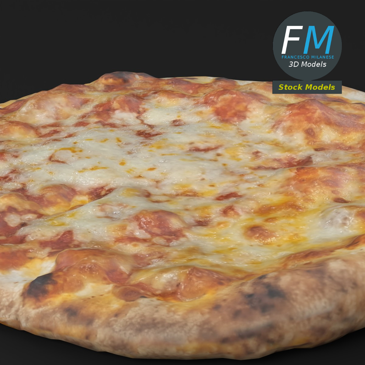 3D-Modell - Käsepizza - 05