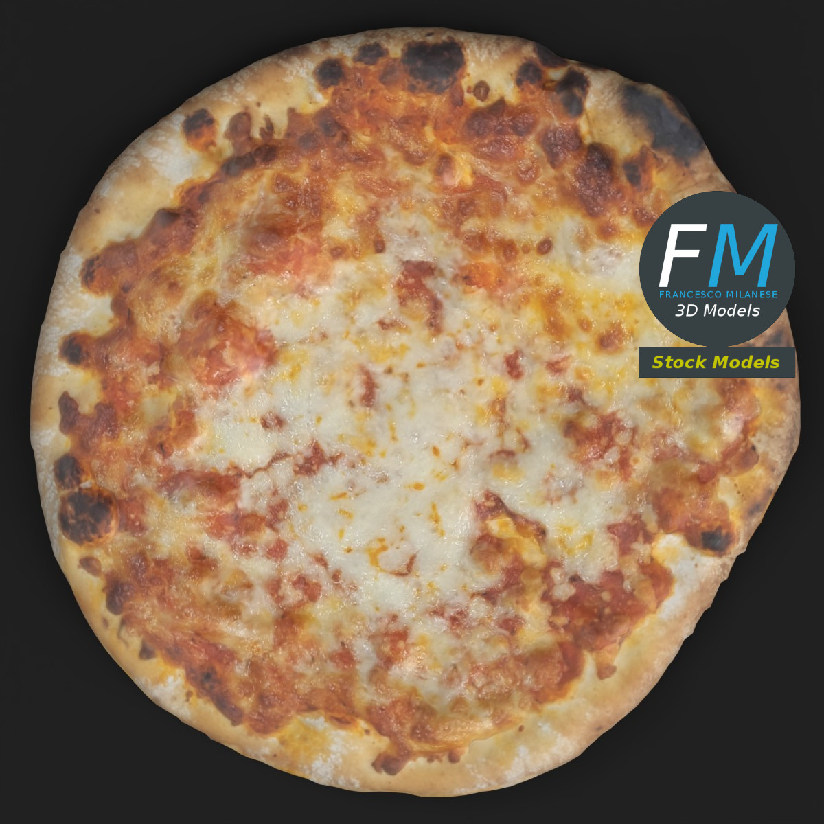 3D-Modell - Käsepizza - 06