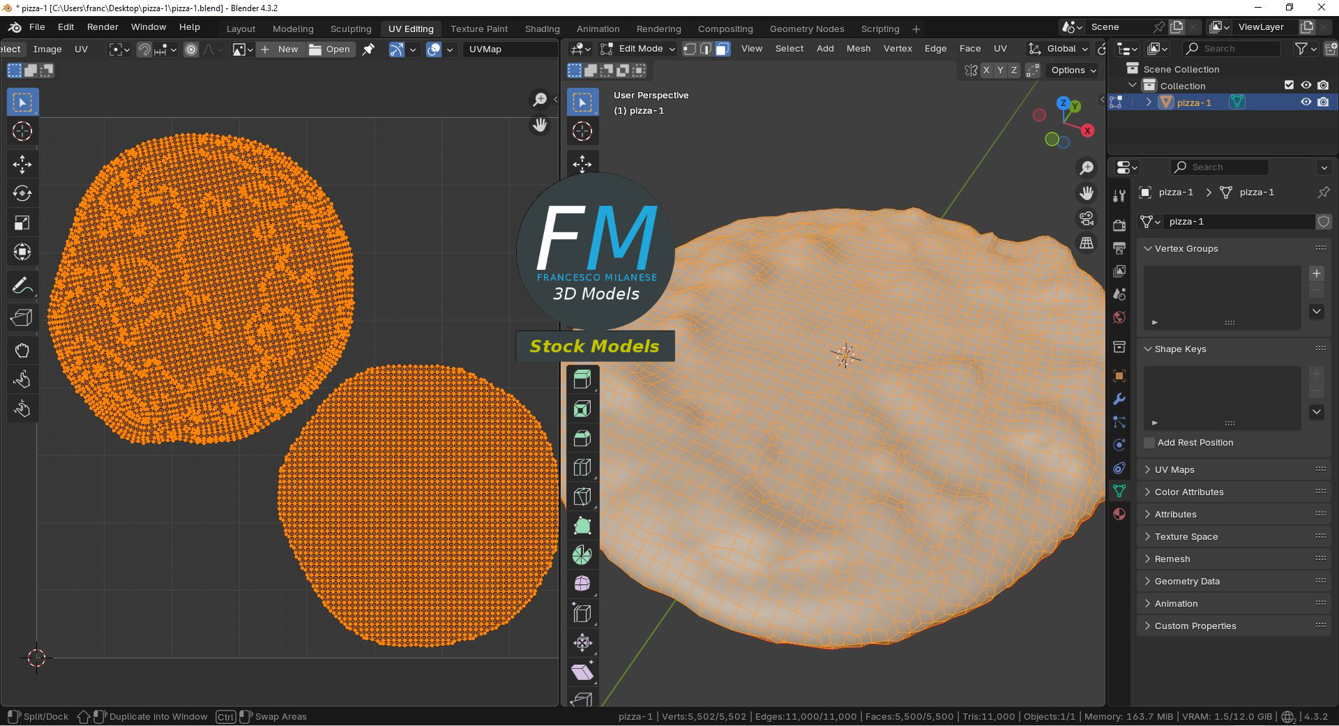 3D-Modell - Käsepizza - 10