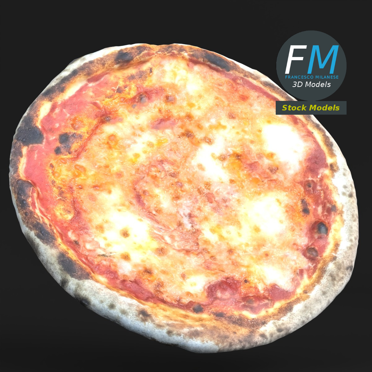 3D-Modell - Käsepizza - 01