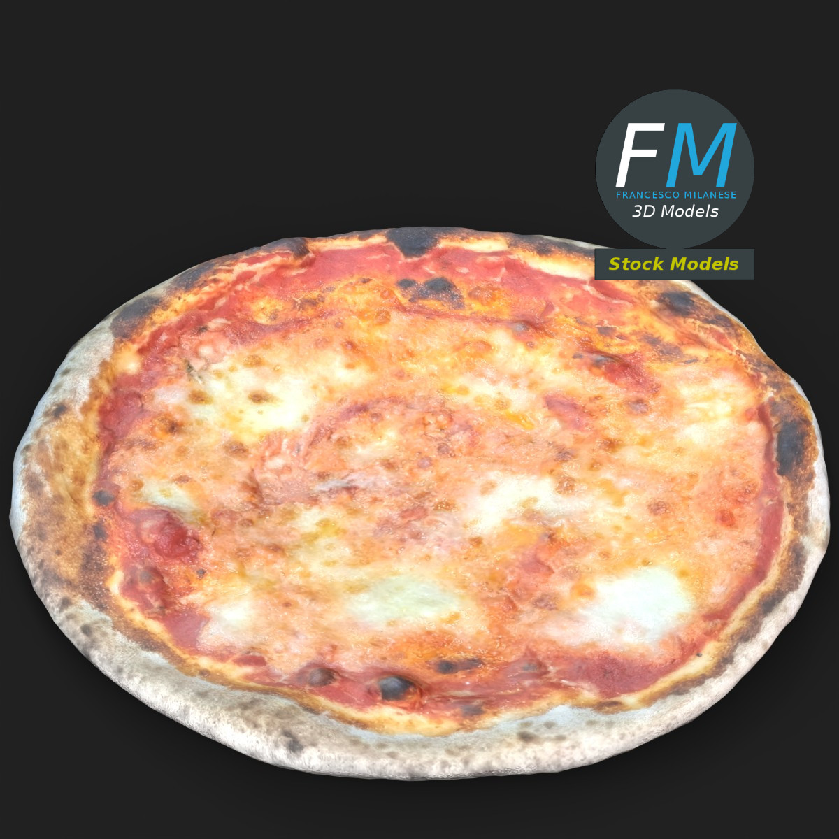 3D-Modell - Käsepizza - 02