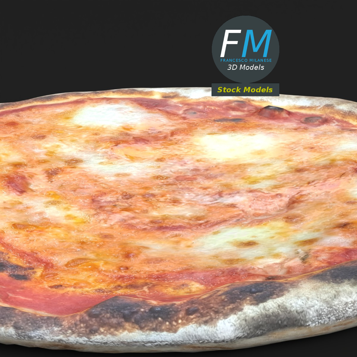 3D-Modell - Käsepizza - 03