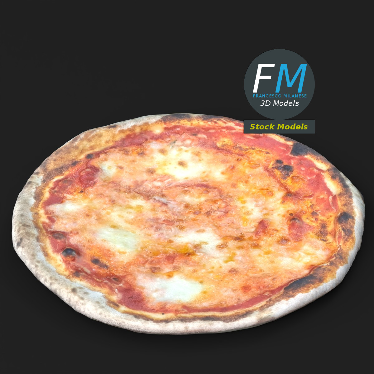 3D-Modell - Käsepizza - 05