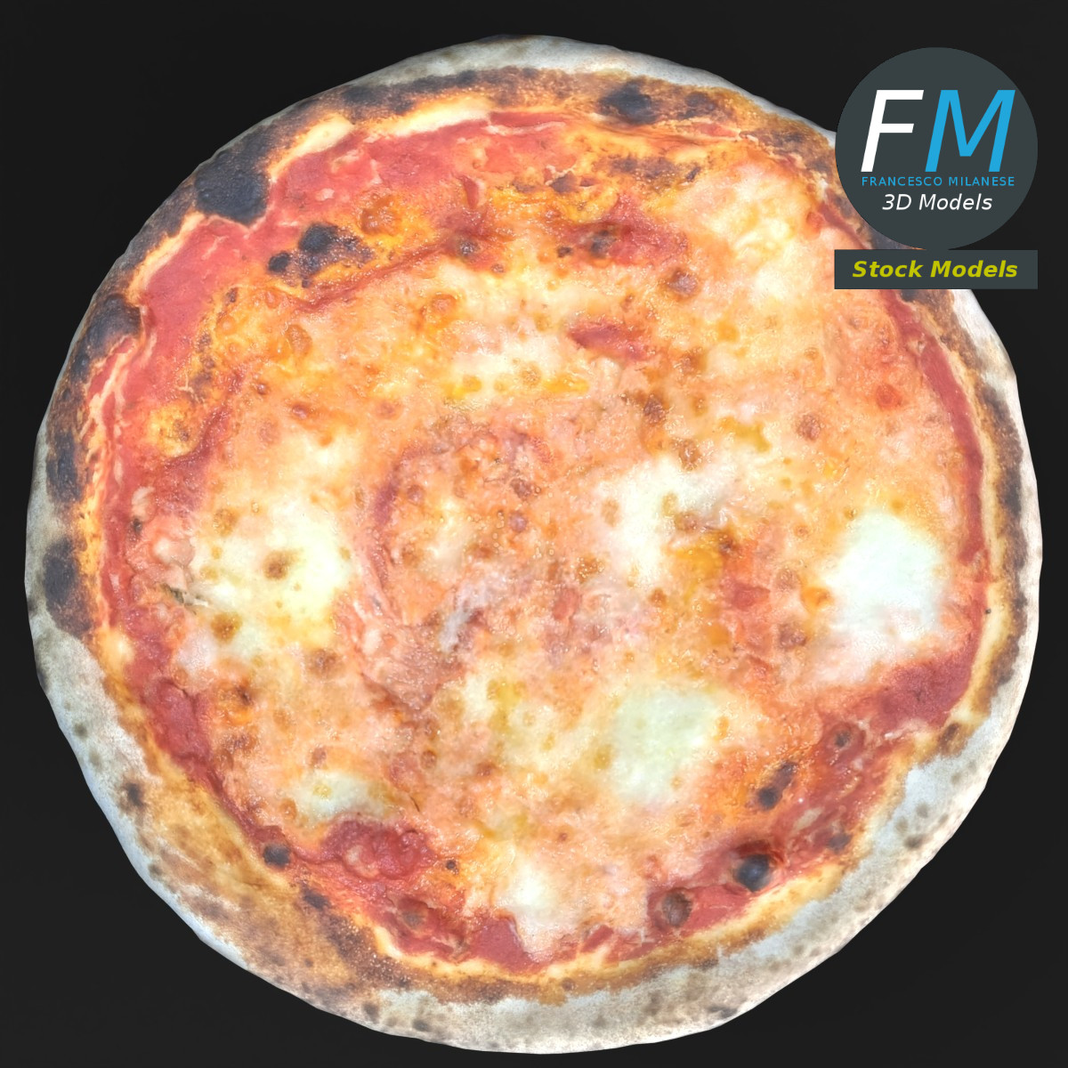 3D-Modell - Käsepizza - 06