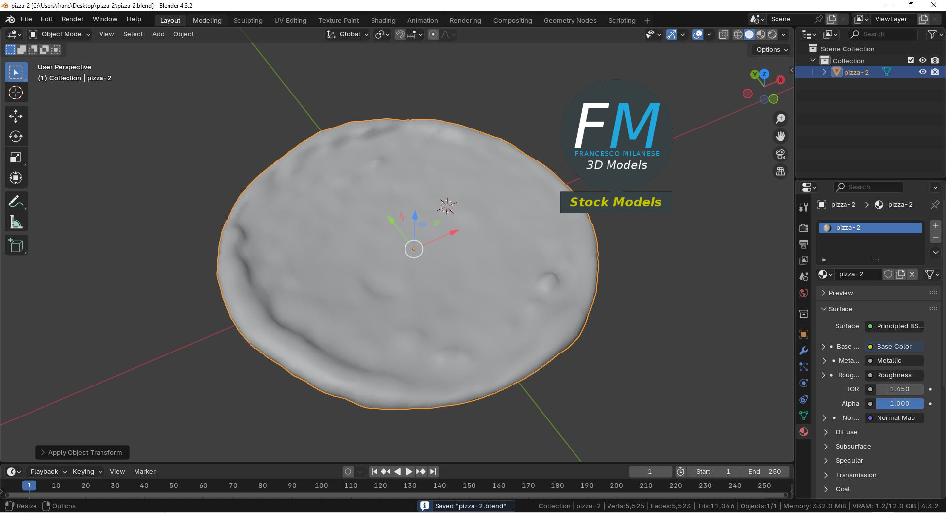 3D-Modell - Käsepizza - 09