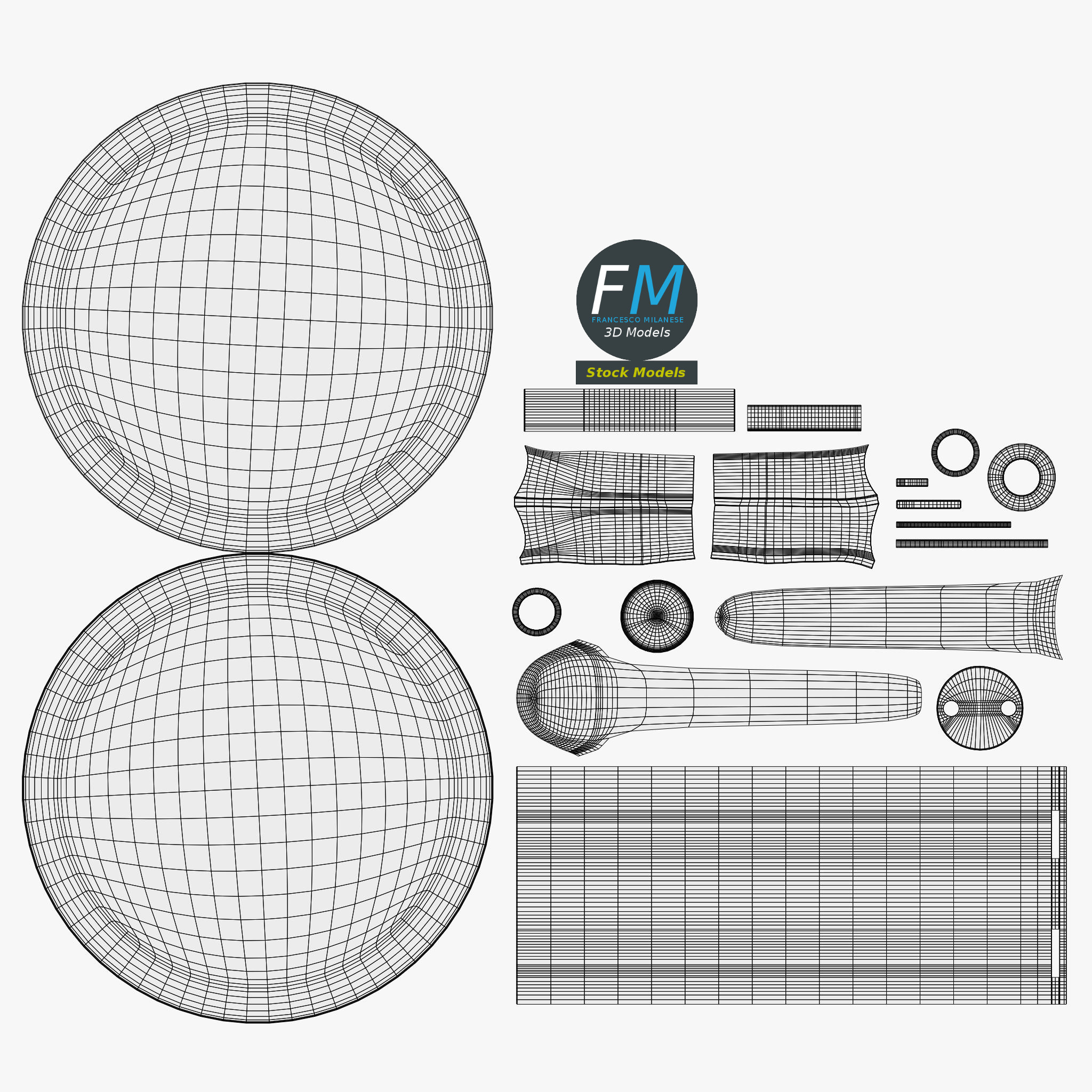 3D-Modell - Pizza und Pizzaschneider auf Brett - 13 3D-Modell - Pizza und Pizzaschneider auf Brett - 13