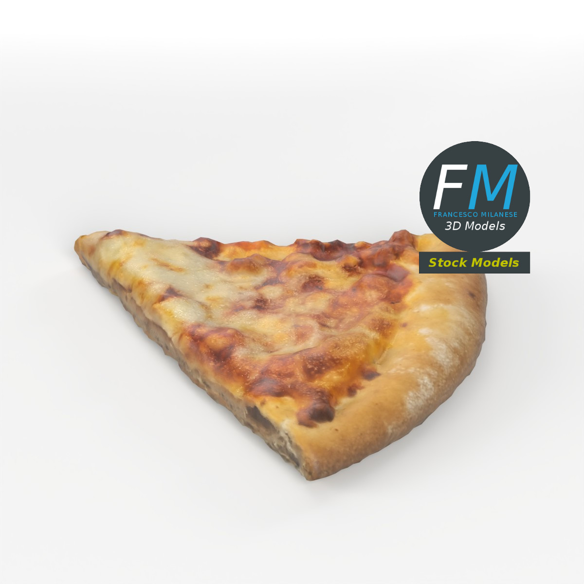 3D-Modell - Stück Margherita-Pizza - 02