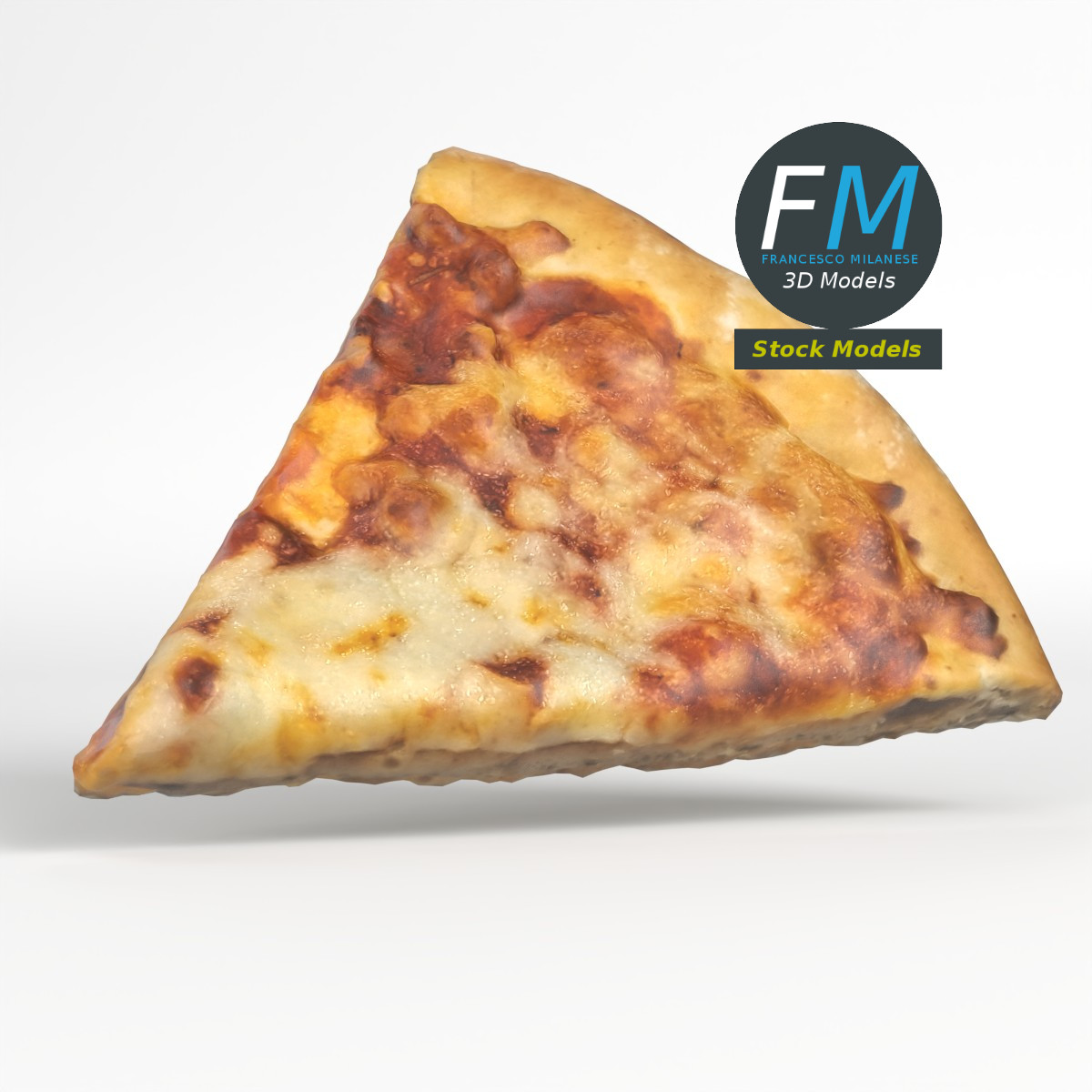 3D-Modell - Stück Margherita-Pizza - 03