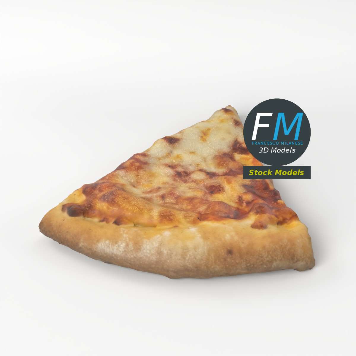 3D-Modell - Stück Margherita-Pizza - 05