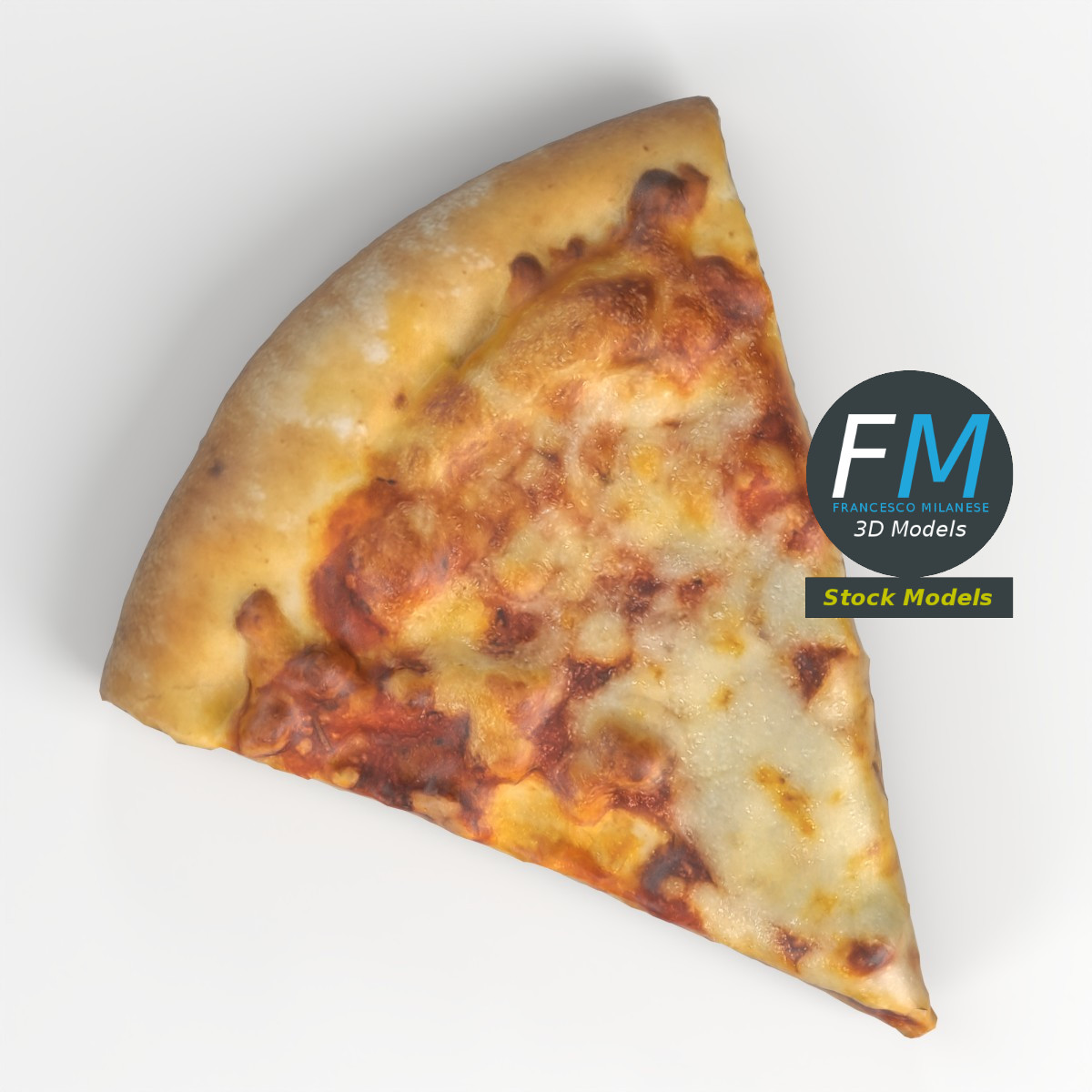 3D-Modell - Stück Margherita-Pizza - 06
