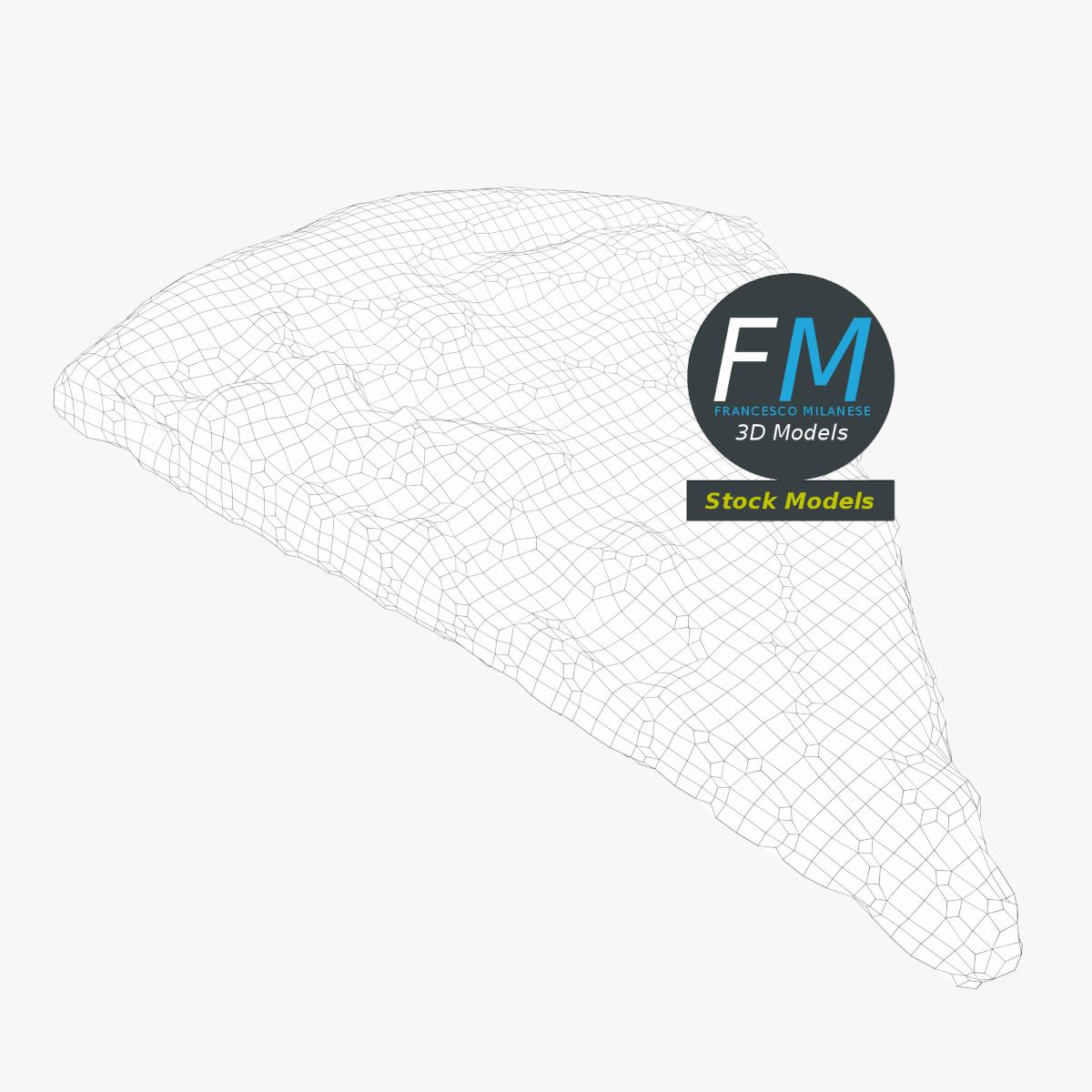3D-Modell - Stück Margherita-Pizza - 07