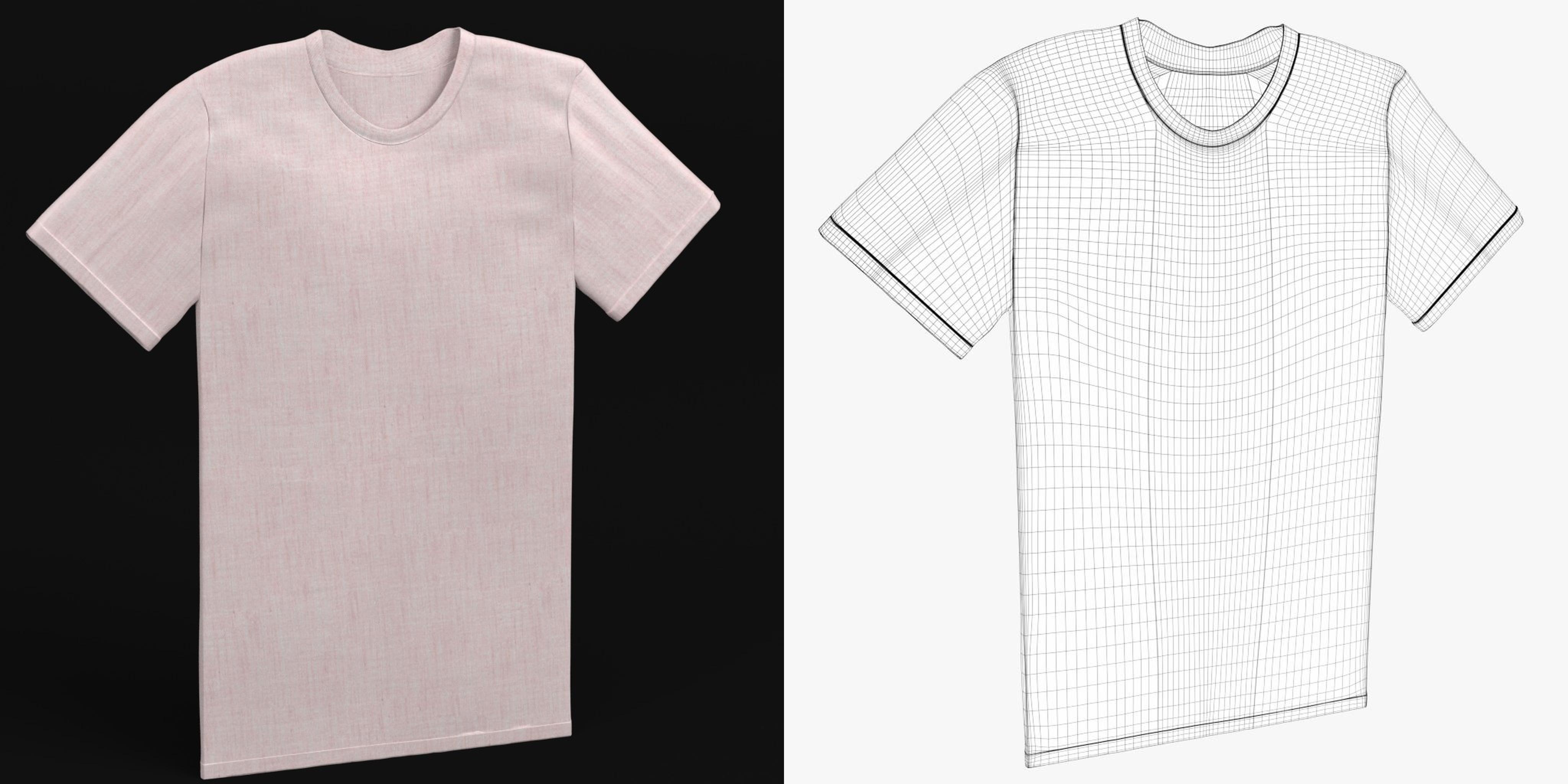 3D-Modell - Einfarbiges T-Shirt