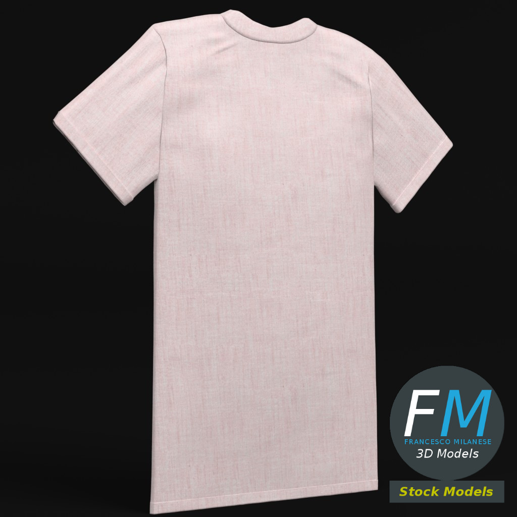 3D-Modell - Einfarbiges T-Shirt - 03