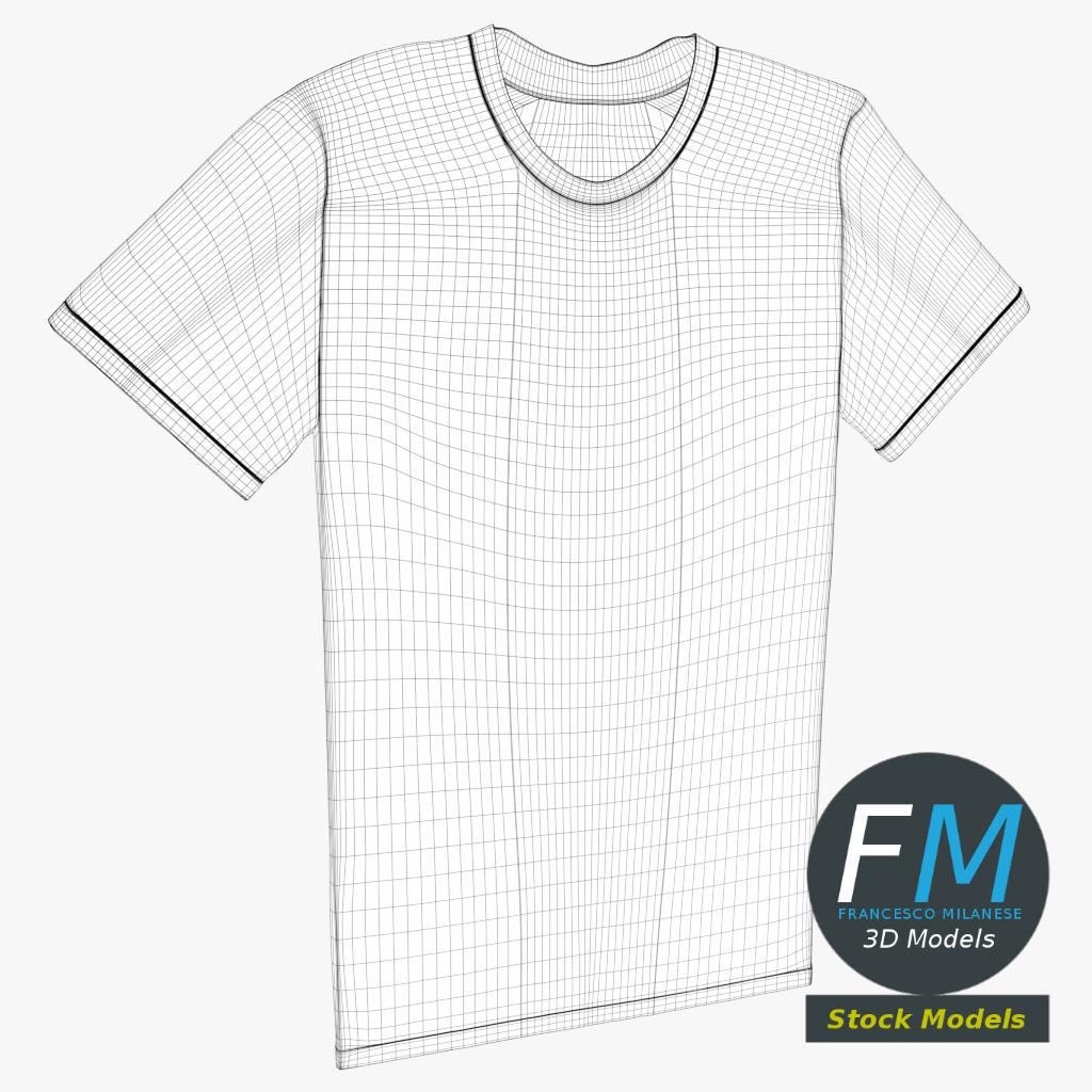 3D-Modell - Einfarbiges T-Shirt - 07