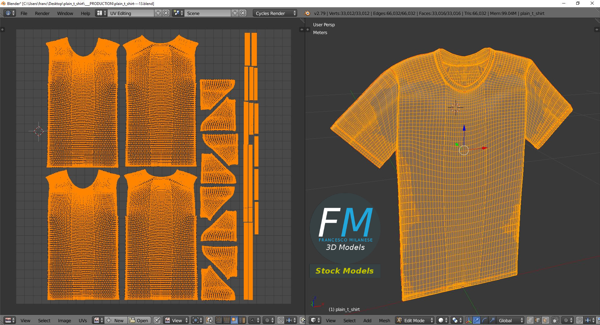 3D-Modell - Einfarbiges T-Shirt - 10