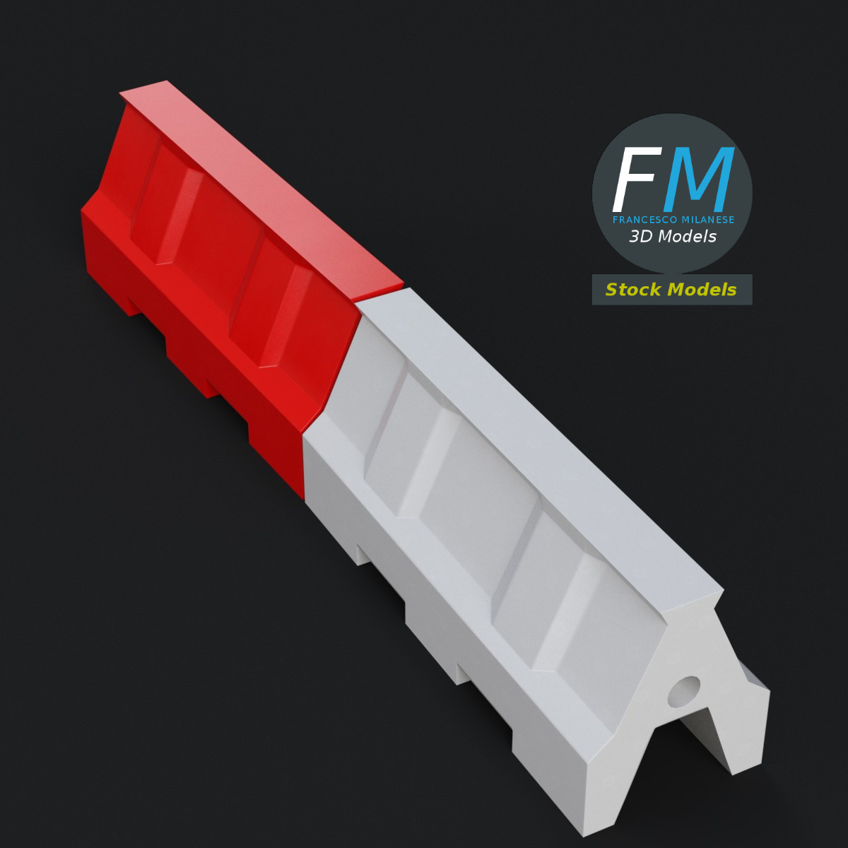 3D-Modell - Straßenbarrieren aus Kunststoff - 02