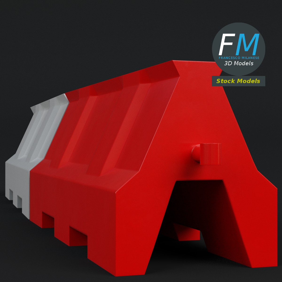 3D-Modell - Straßenbarrieren aus Kunststoff - 04
