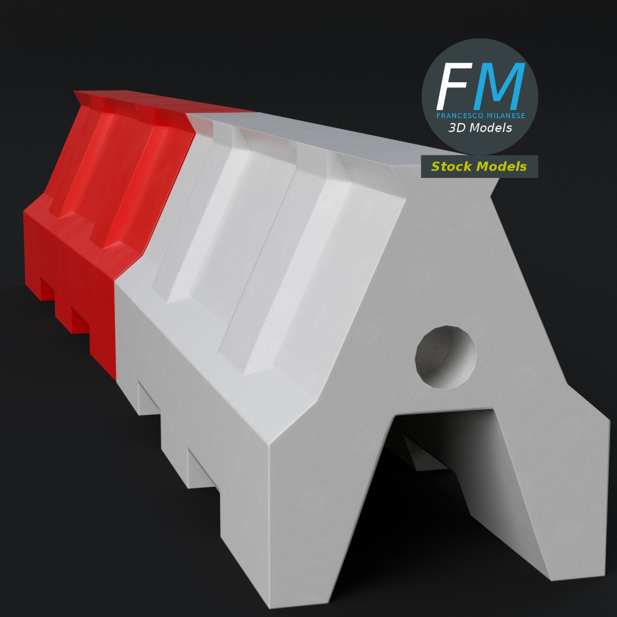 3D-Modell - Straßenbarrieren aus Kunststoff - 05