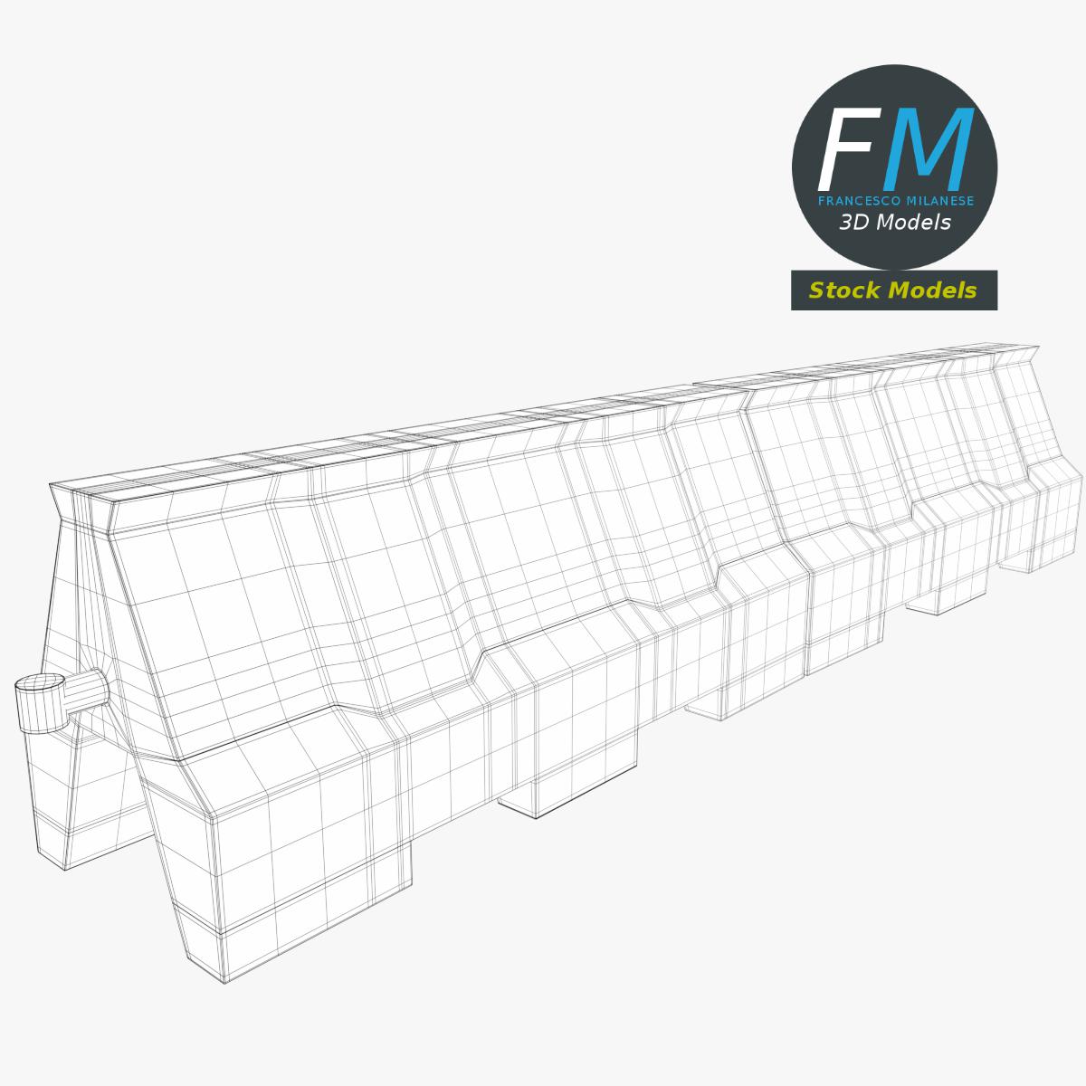 3D-Modell - Straßenbarrieren aus Kunststoff - 07
