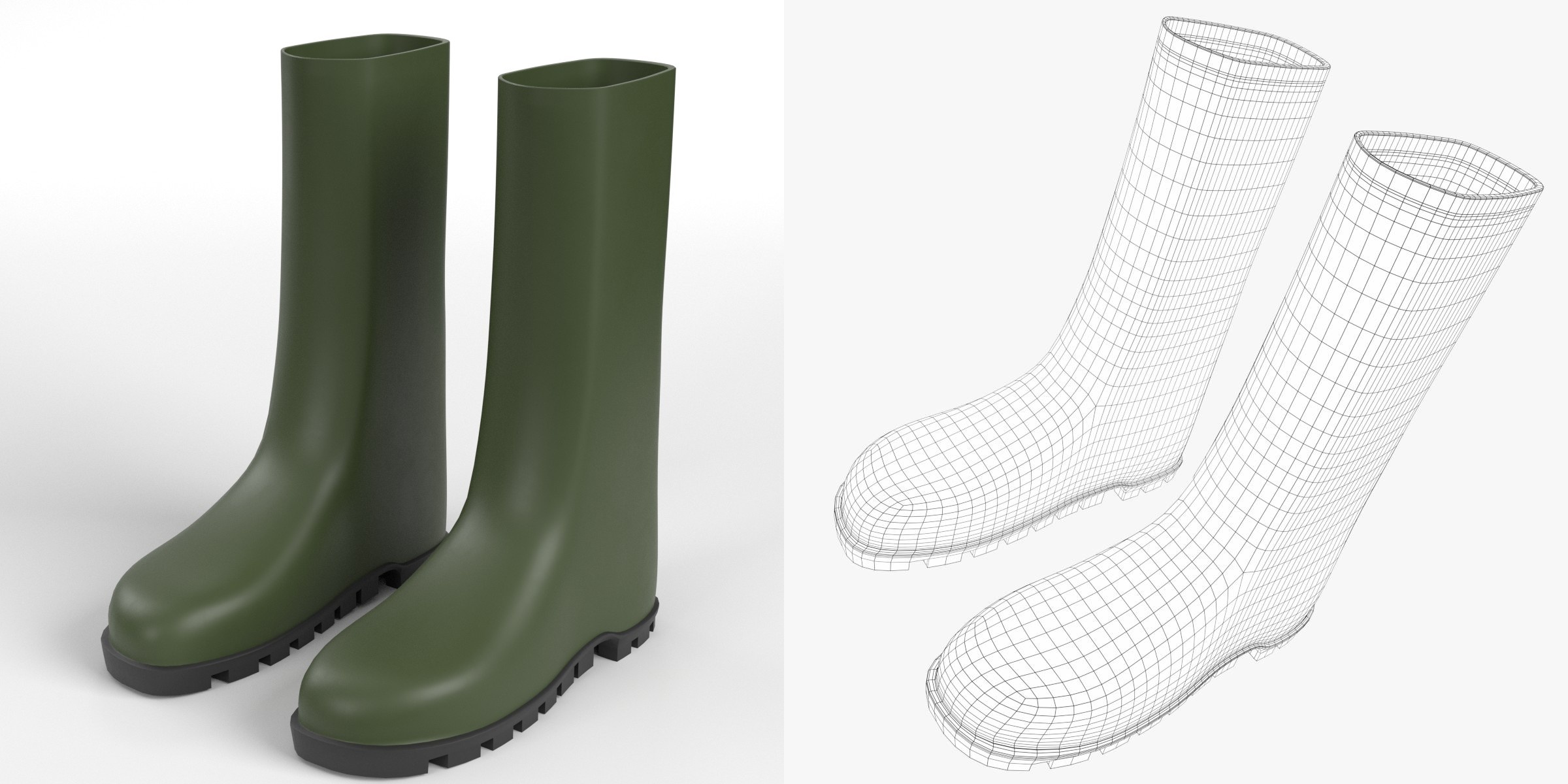 3D-Modell - Kunststoffstiefel