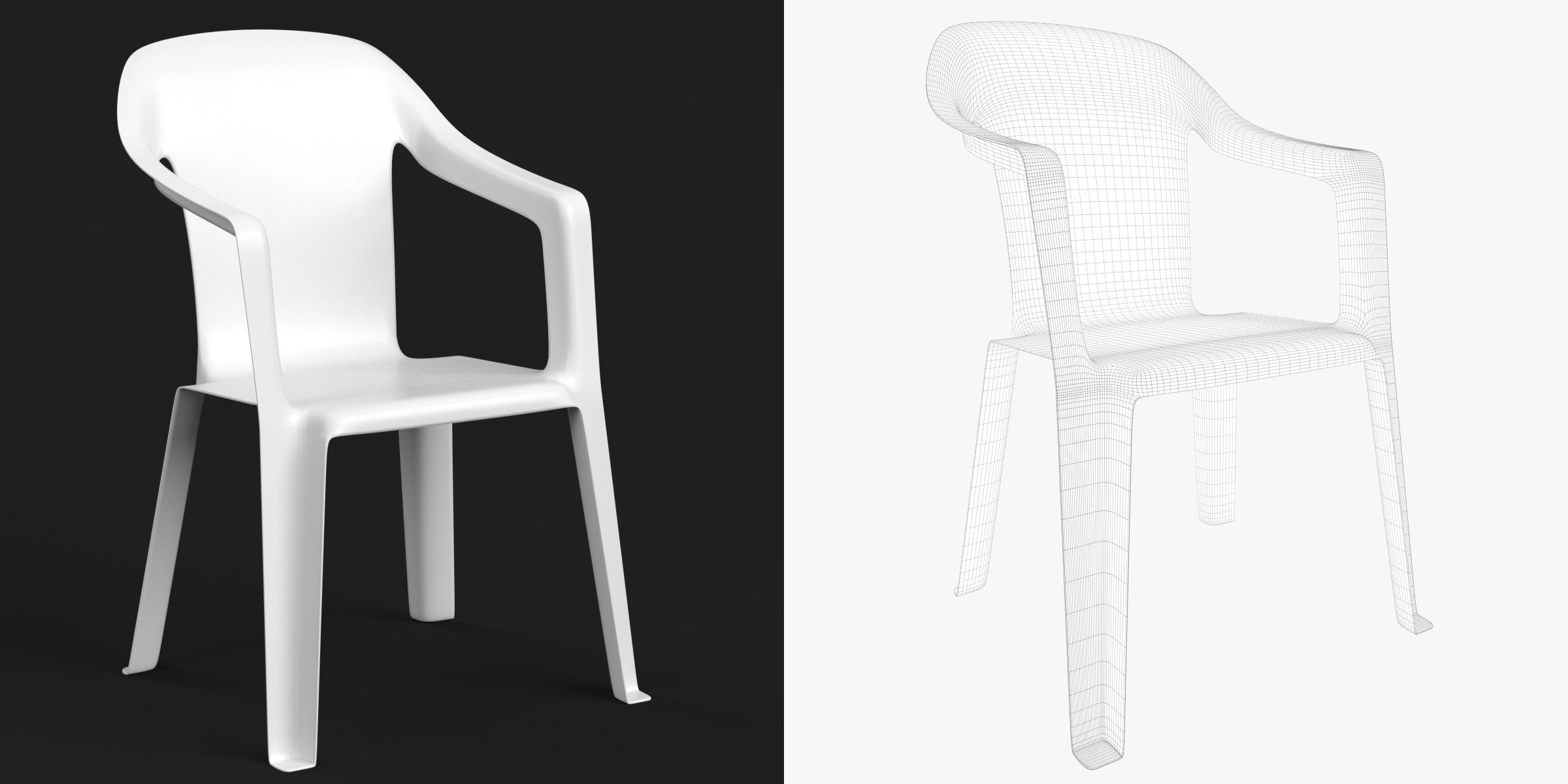 3D-Modell - Kunststoffstuhl
