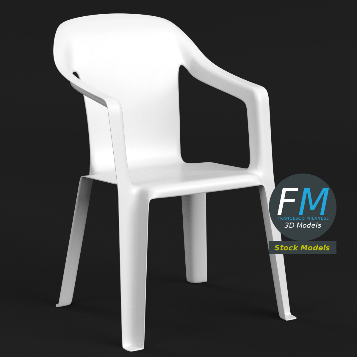 3D-Modell - Kunststoffstuhl - 01