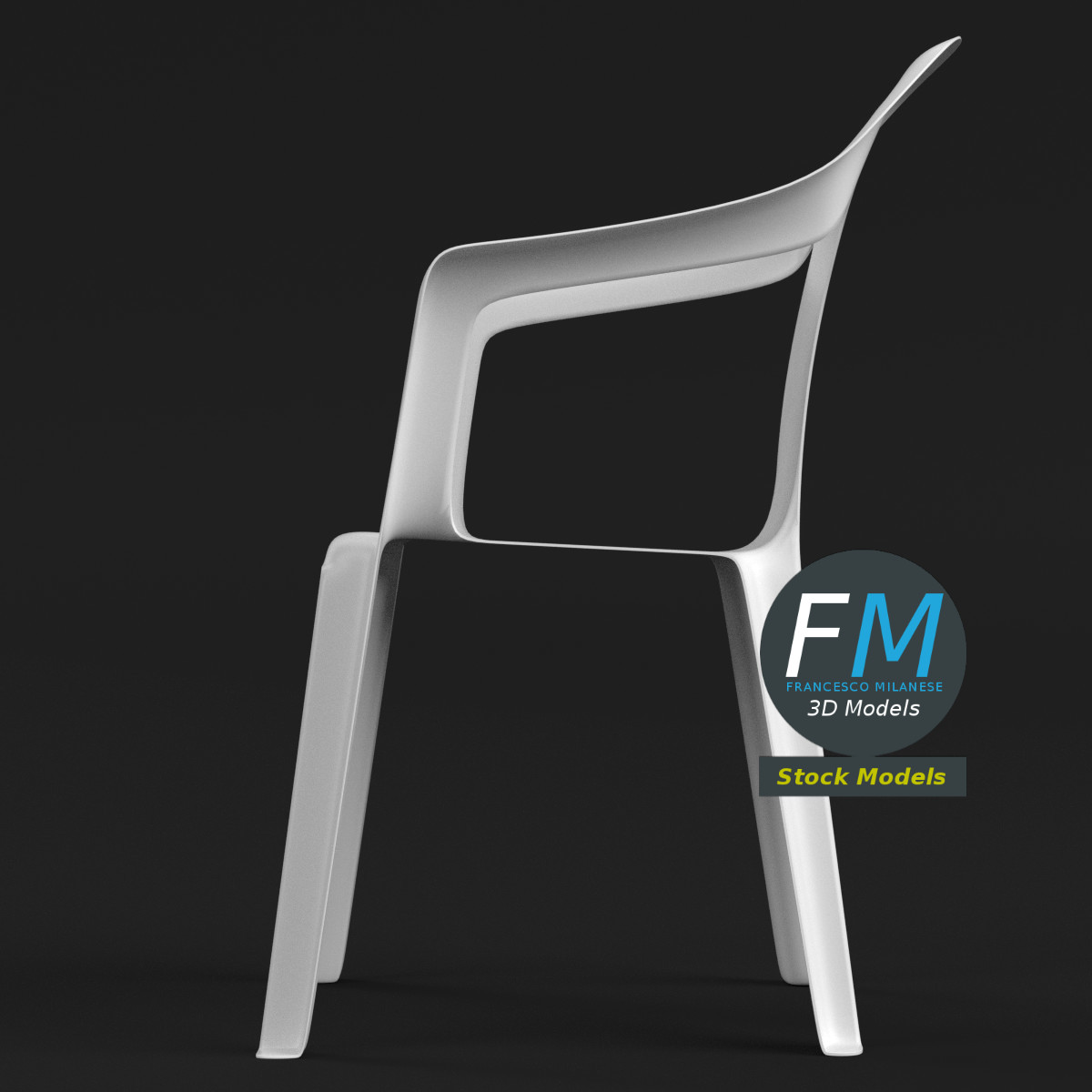 3D-Modell - Kunststoffstuhl - 03