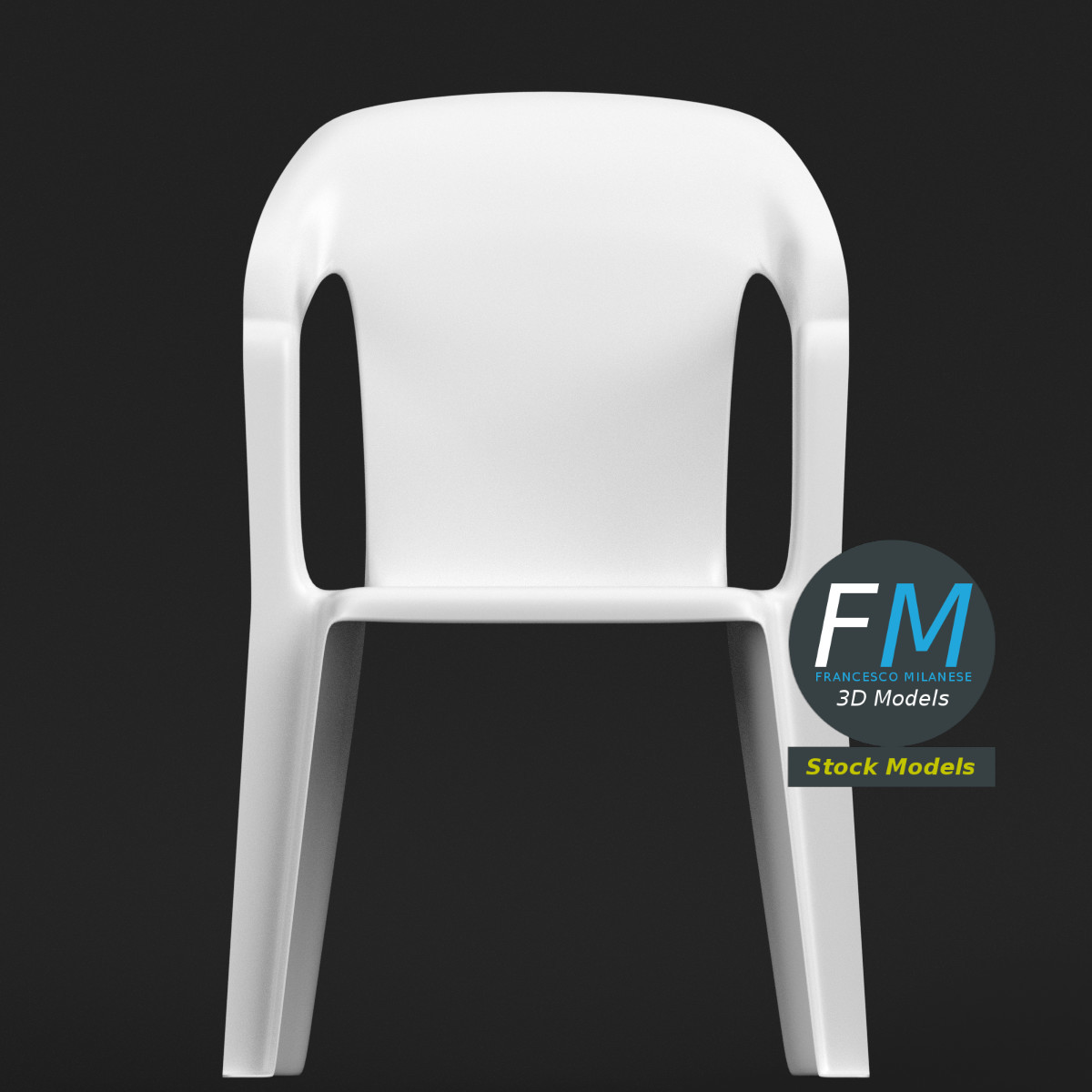 3D-Modell - Kunststoffstuhl - 04