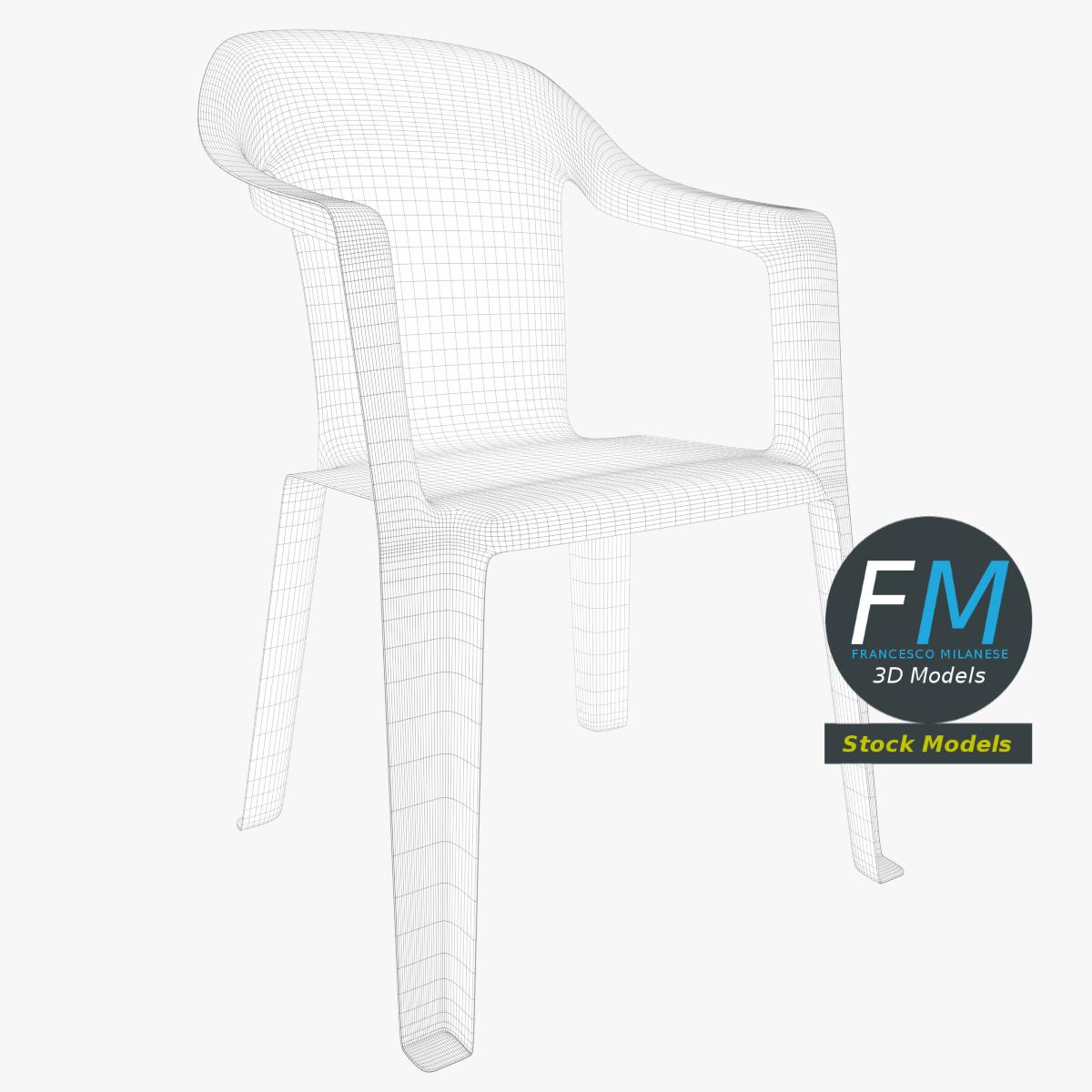 3D-Modell - Kunststoffstuhl - 07