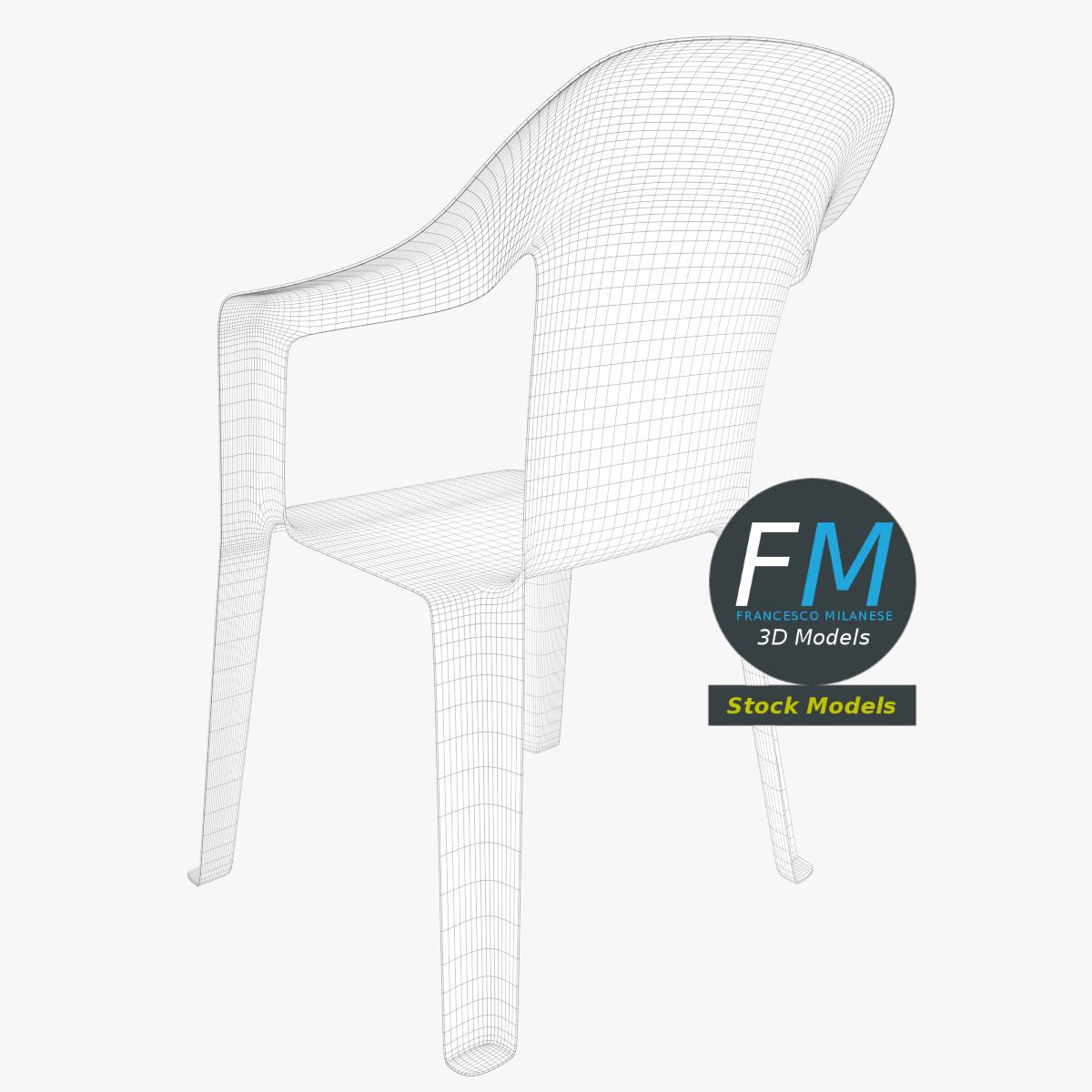 3D-Modell - Kunststoffstuhl - 08