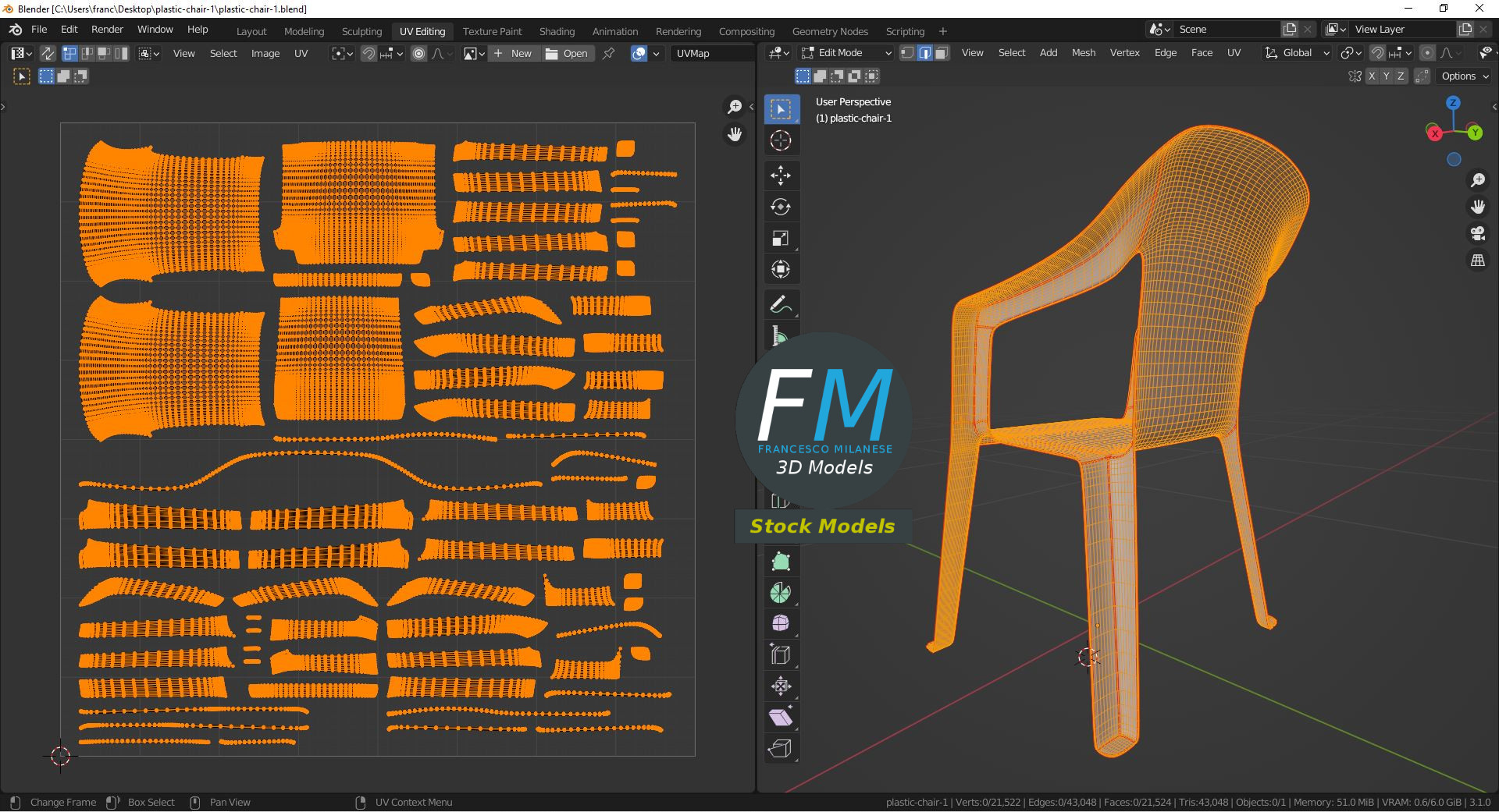 3D-Modell - Kunststoffstuhl - 10