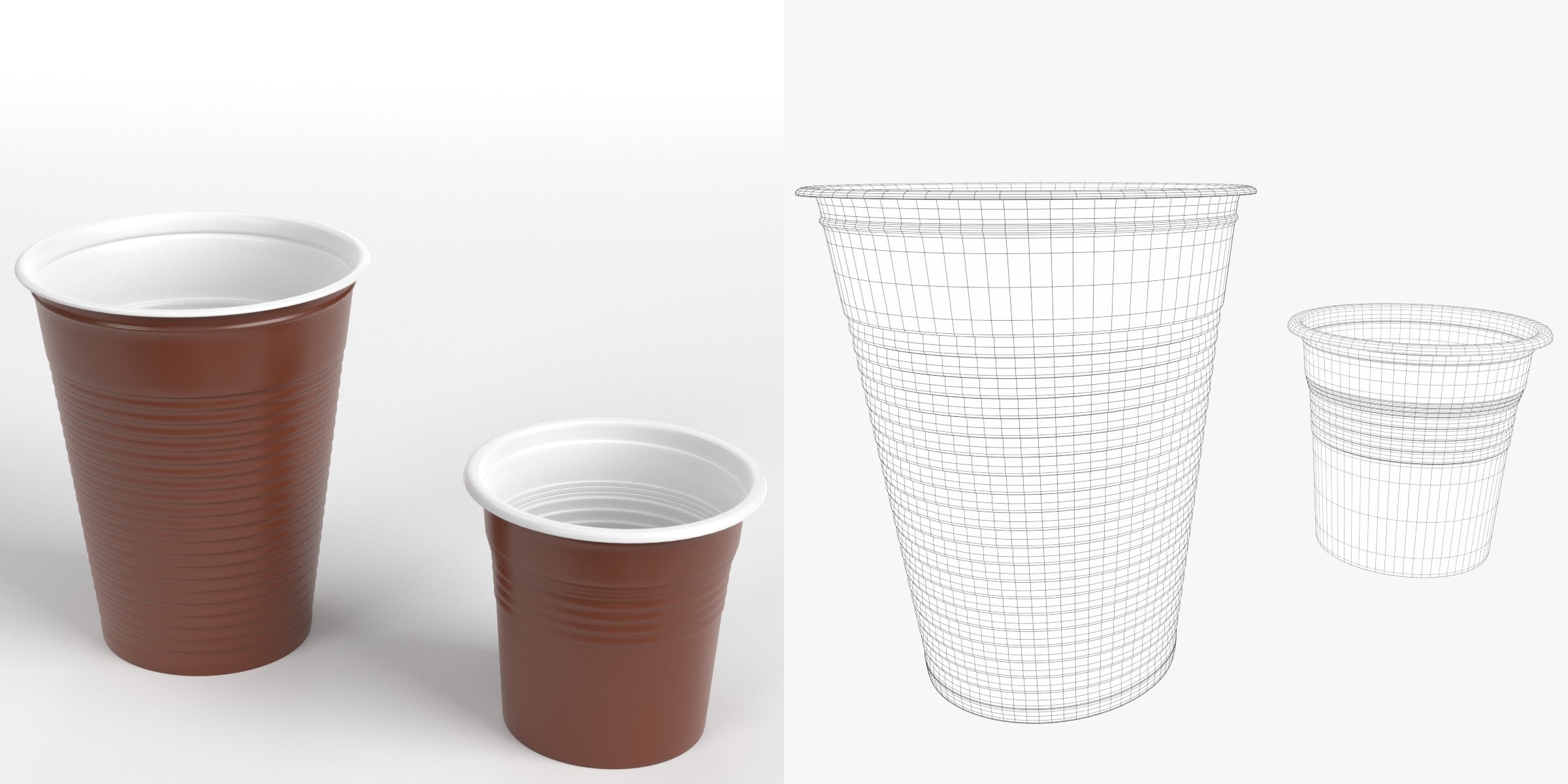 3D-Modell - Kunststoffbecher-Set