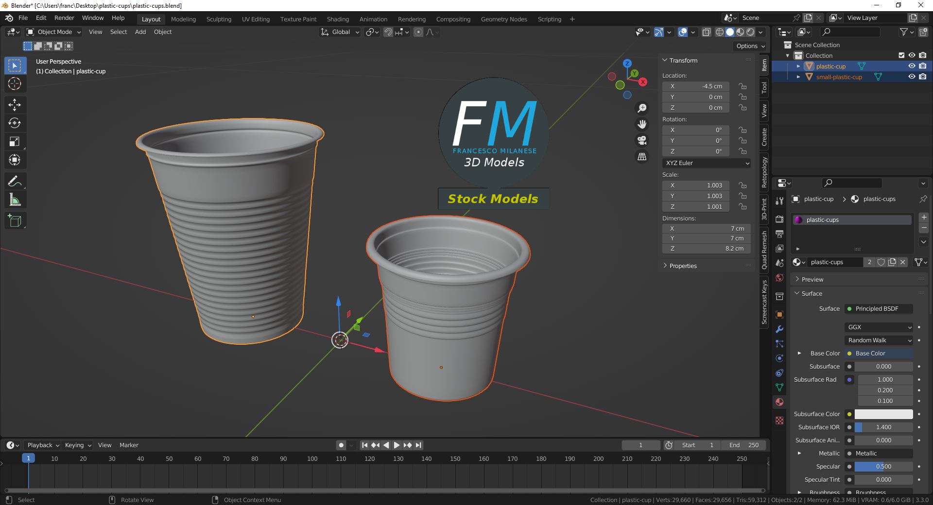 3D-Modell - Kunststoffbecher-Set - 09