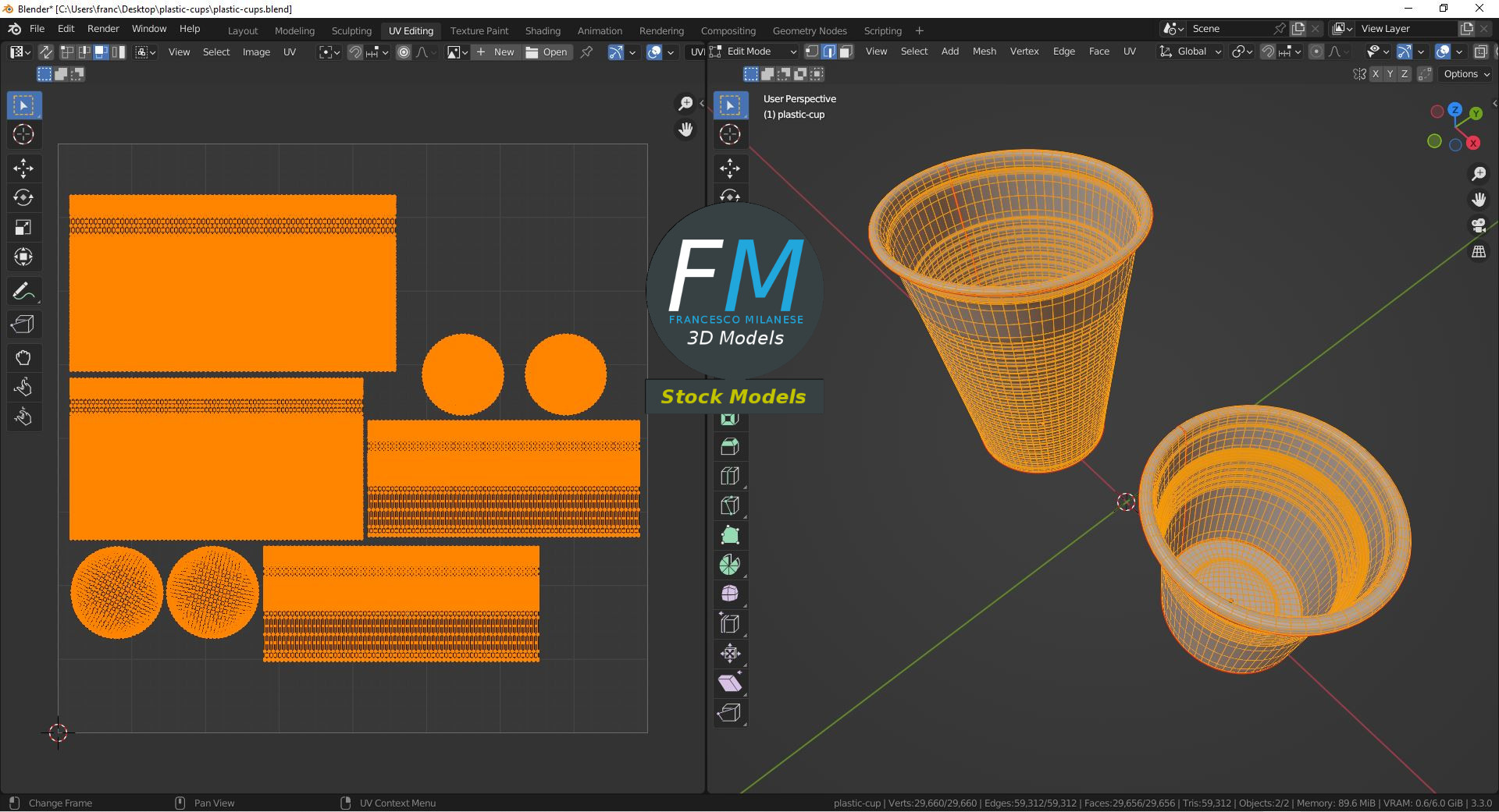 3D-Modell - Kunststoffbecher-Set - 10