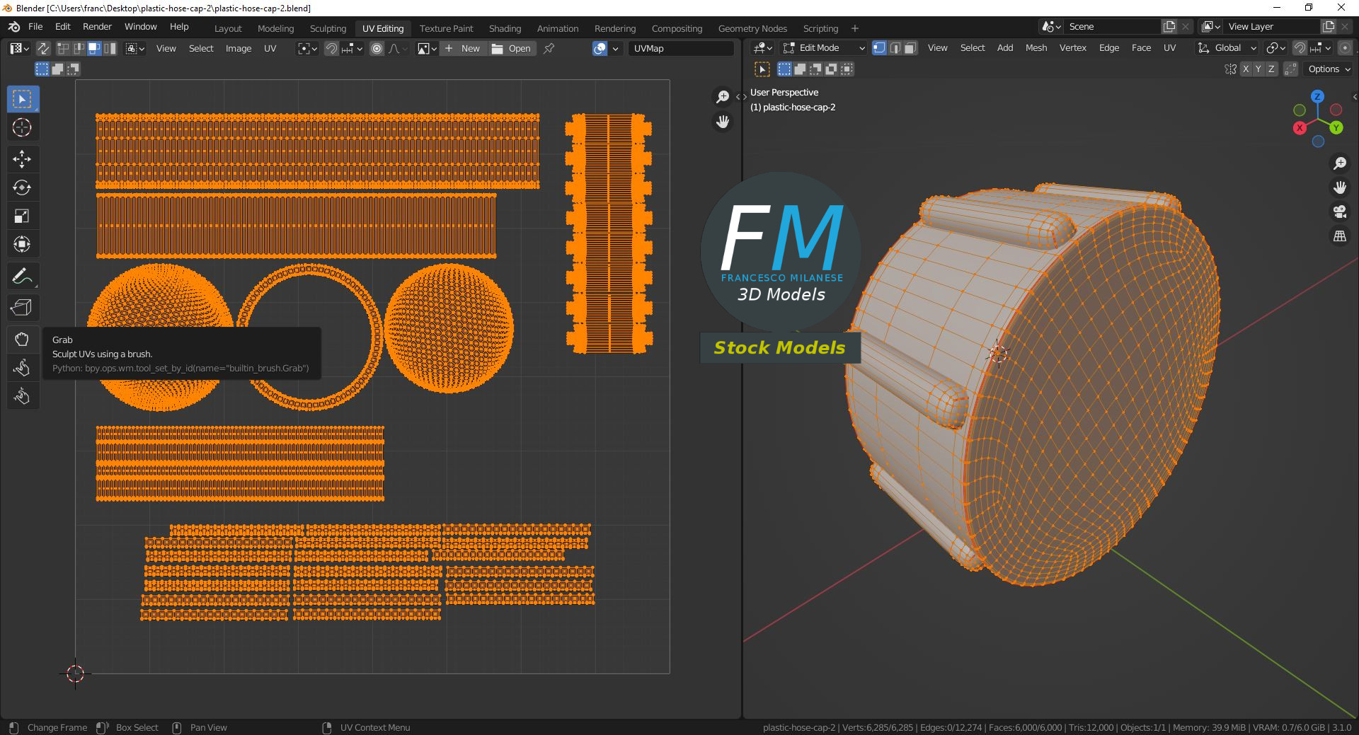 3D-Modell - Kunststoffkappe für Schlauch - 10