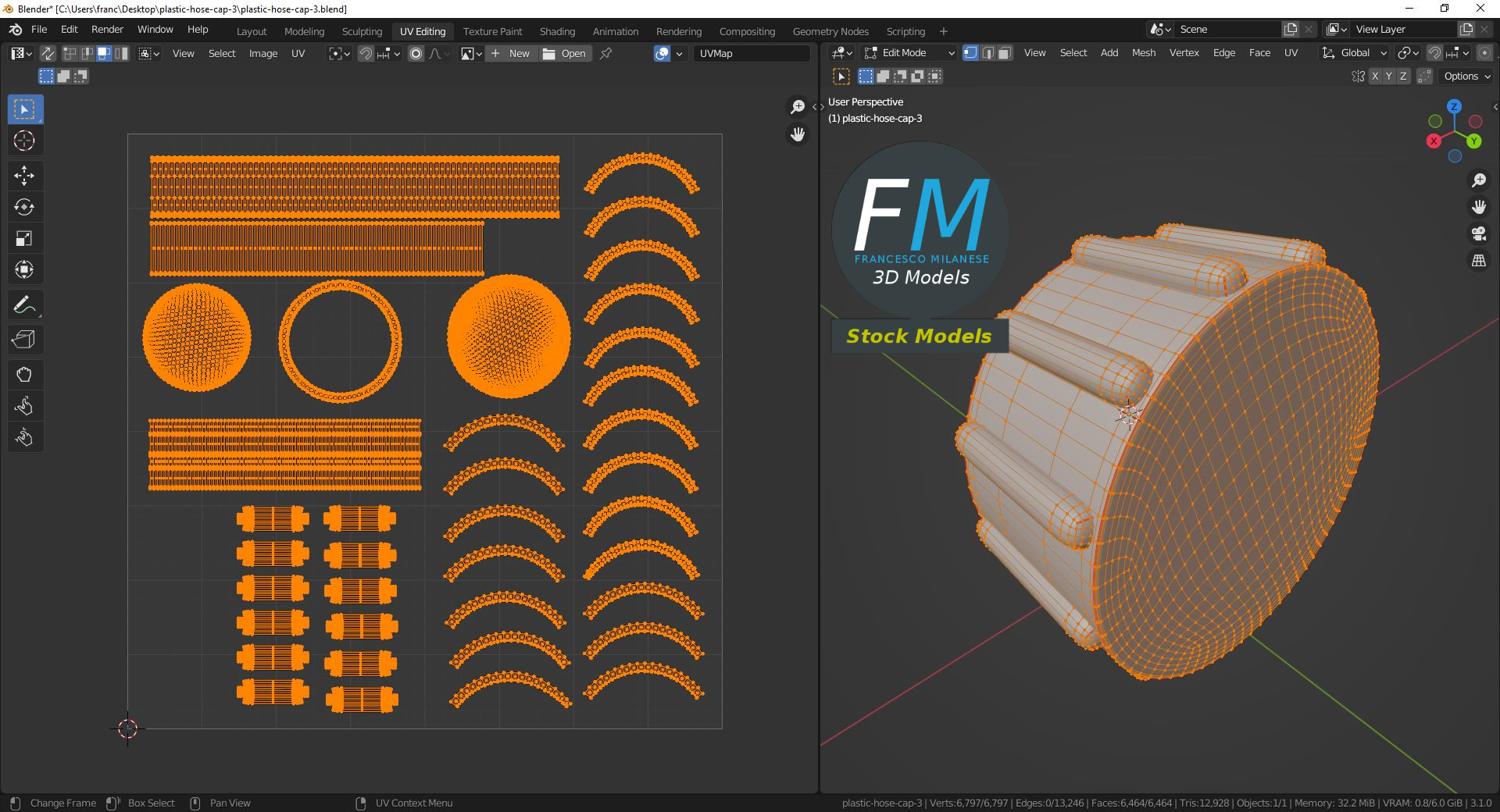 3D-Modell - Kunststoffkappe für Schlauch - 10