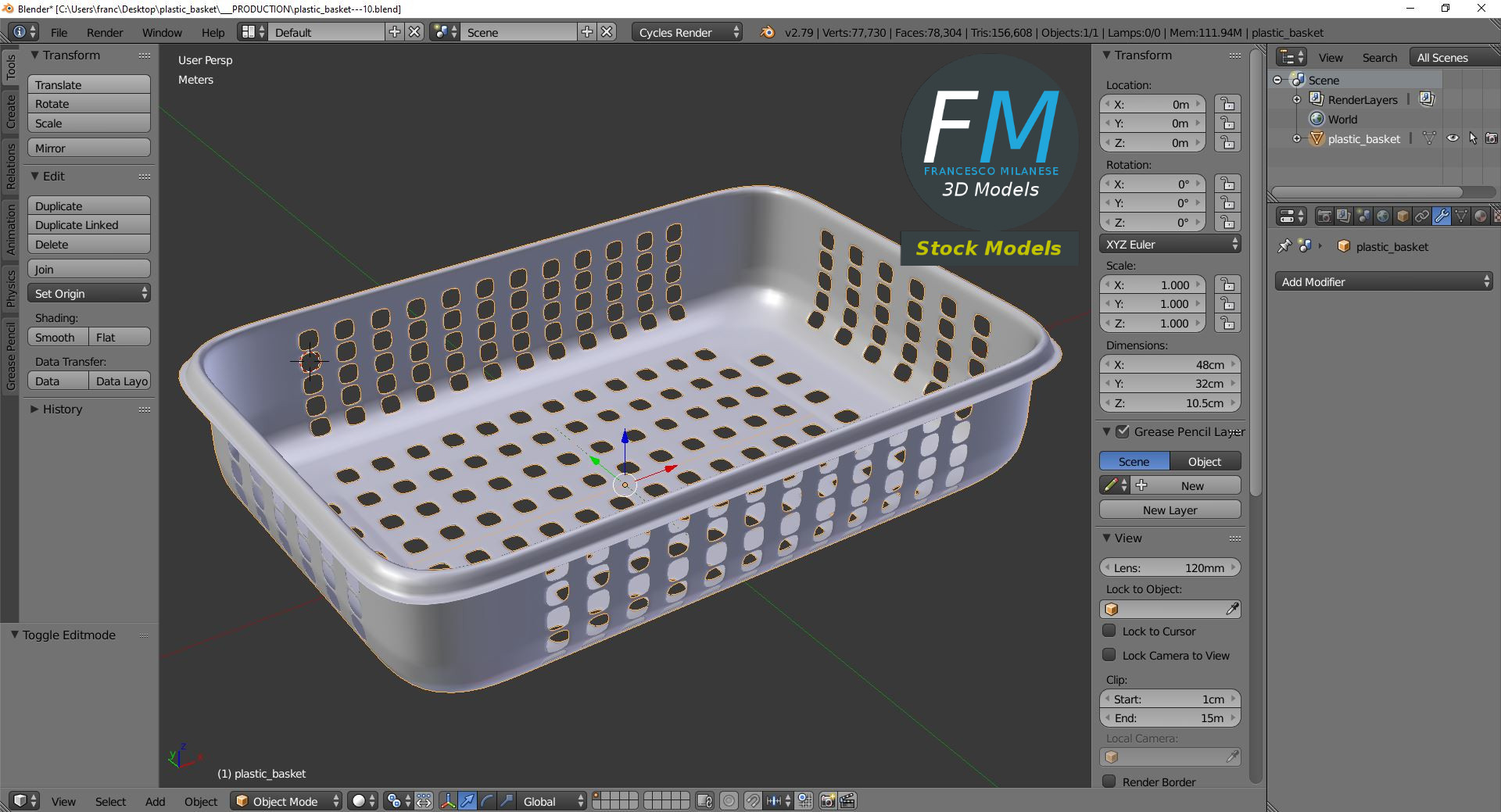 3D-Modell - Kunststoffkorb - 09