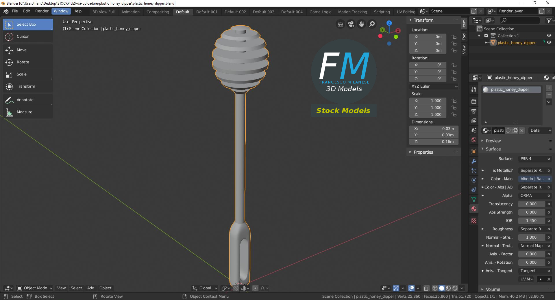 3D-Modell - Honiglöffel aus Kunststoff - 09