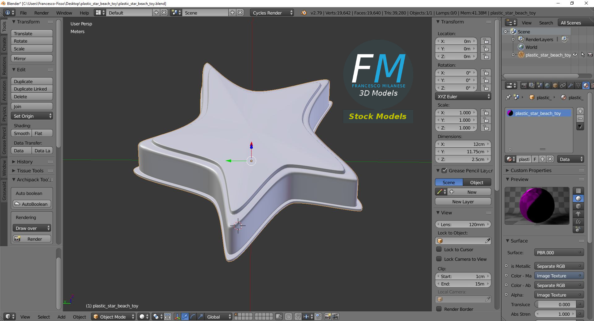 3D-Modell - Kunststoff-Stern als Strandspielzeug - 09