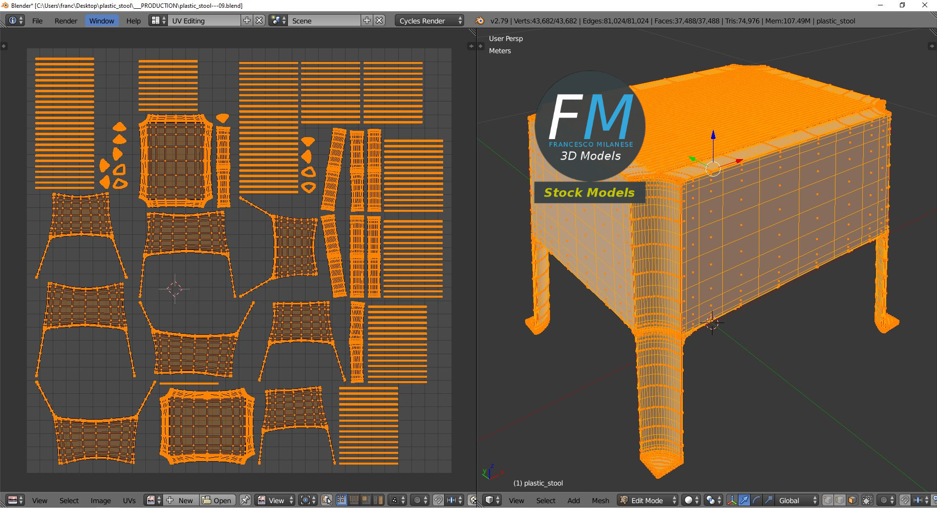 3D-Modell - Kunststoffhocker - 10