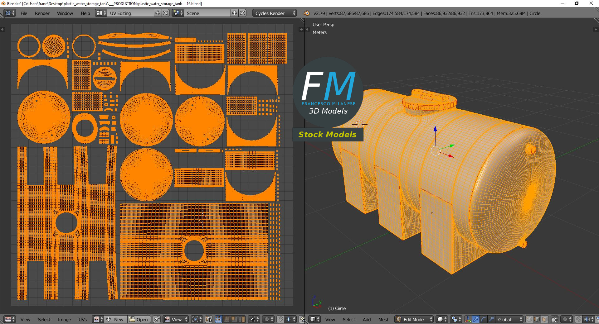 3D-Modell - Kunststoff-Wasserspeichertank - 10